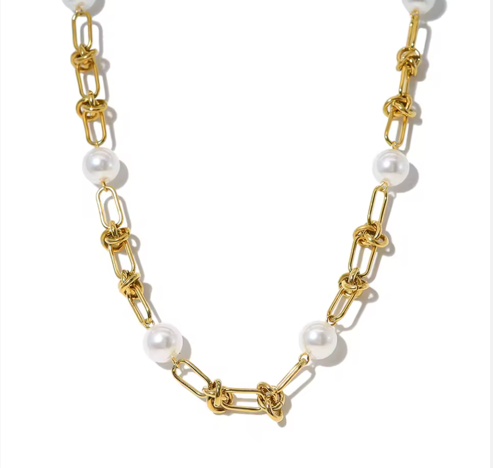 Natural Freshwater Pearl Knot Necklace