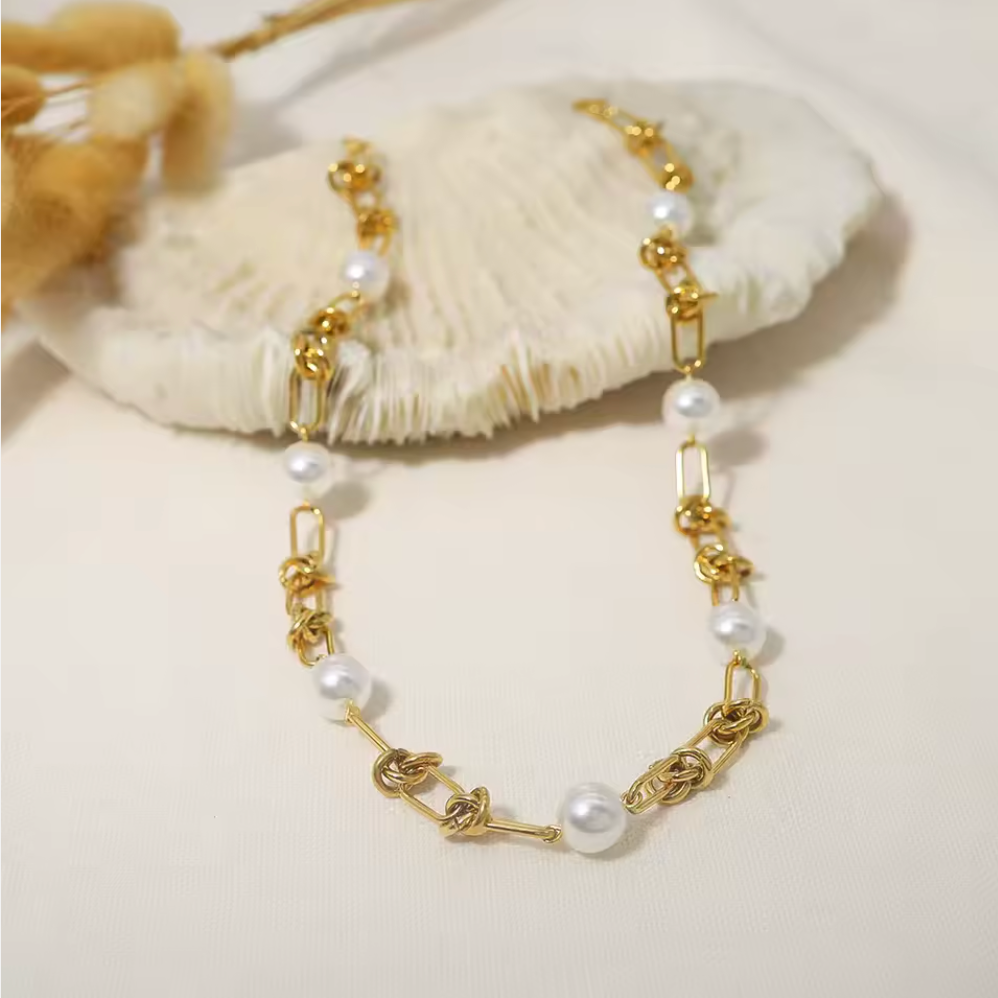 Natural Freshwater Pearl Knot Necklace