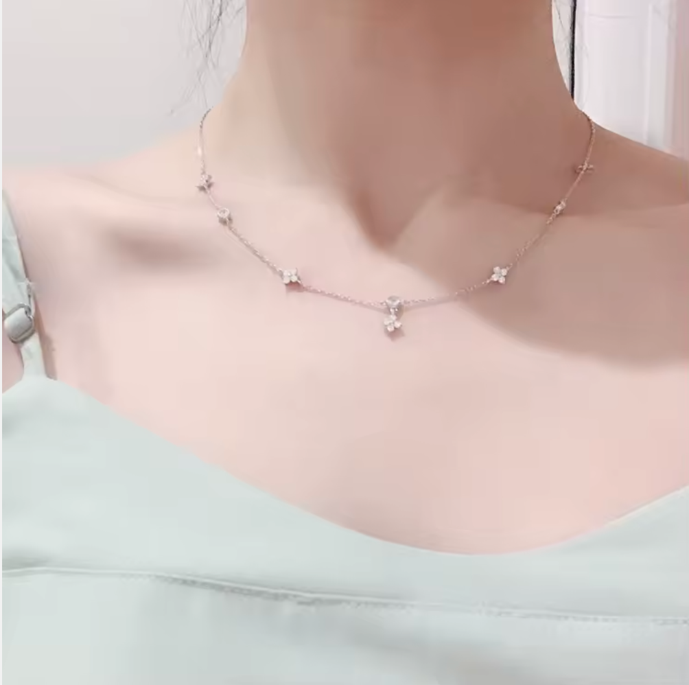 Zircon Four Leaf Clover Pendant Necklace | S925