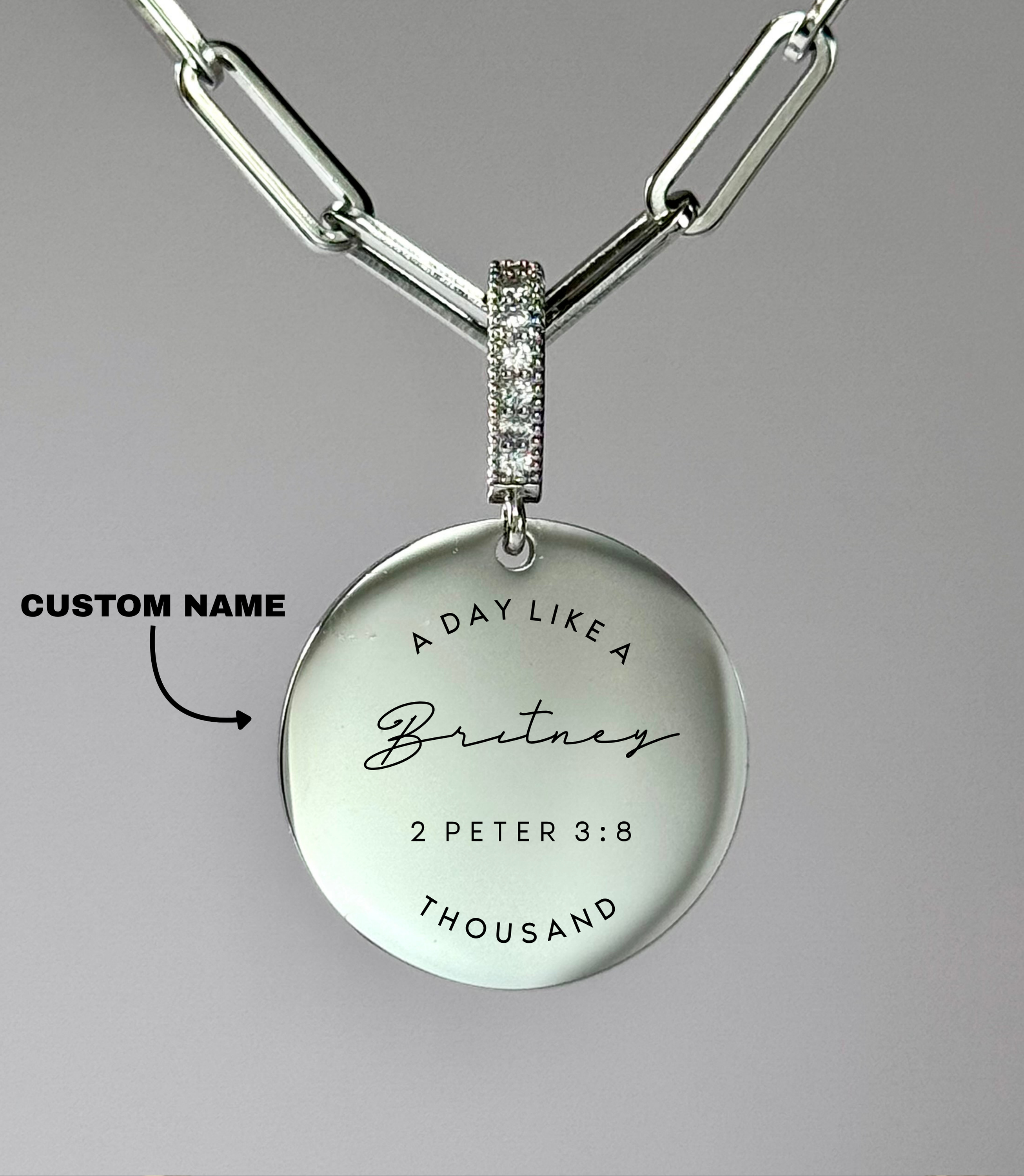 "A DAY LIKE A THOUSAND" Custom Name Necklace | 2 Peter 3:8