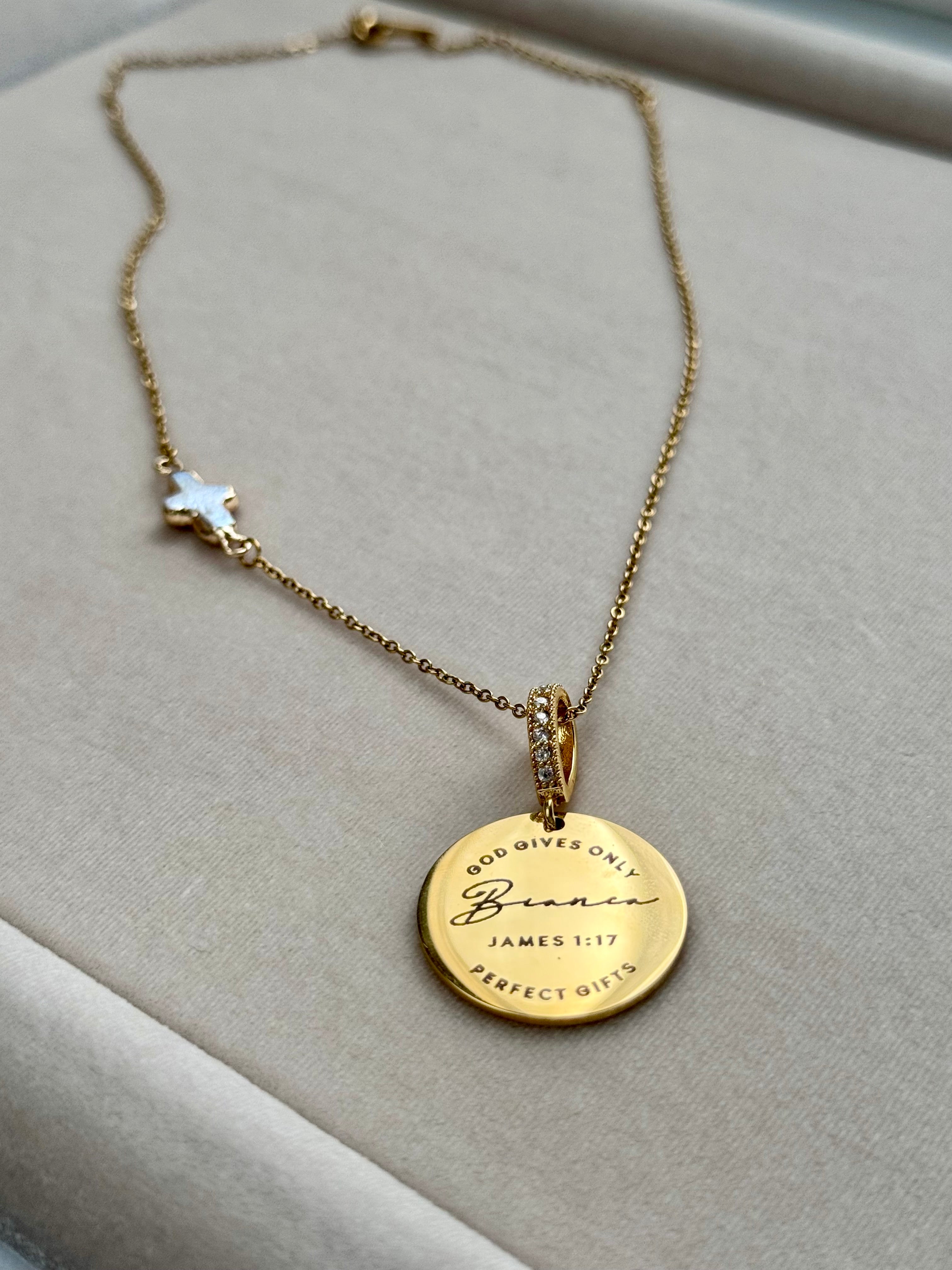 "WORRY LESS, TRUST HIM MORE" Custom Name Necklace | Matthew 6:34