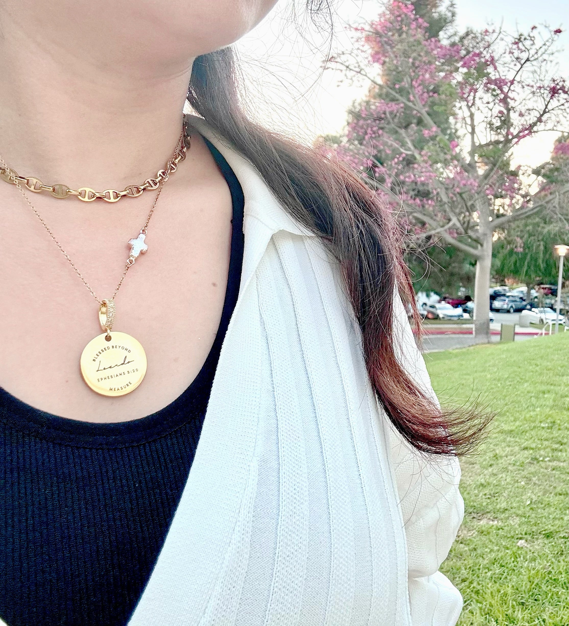 "WORRY LESS, TRUST HIM MORE" Custom Name Necklace | Matthew 6:34