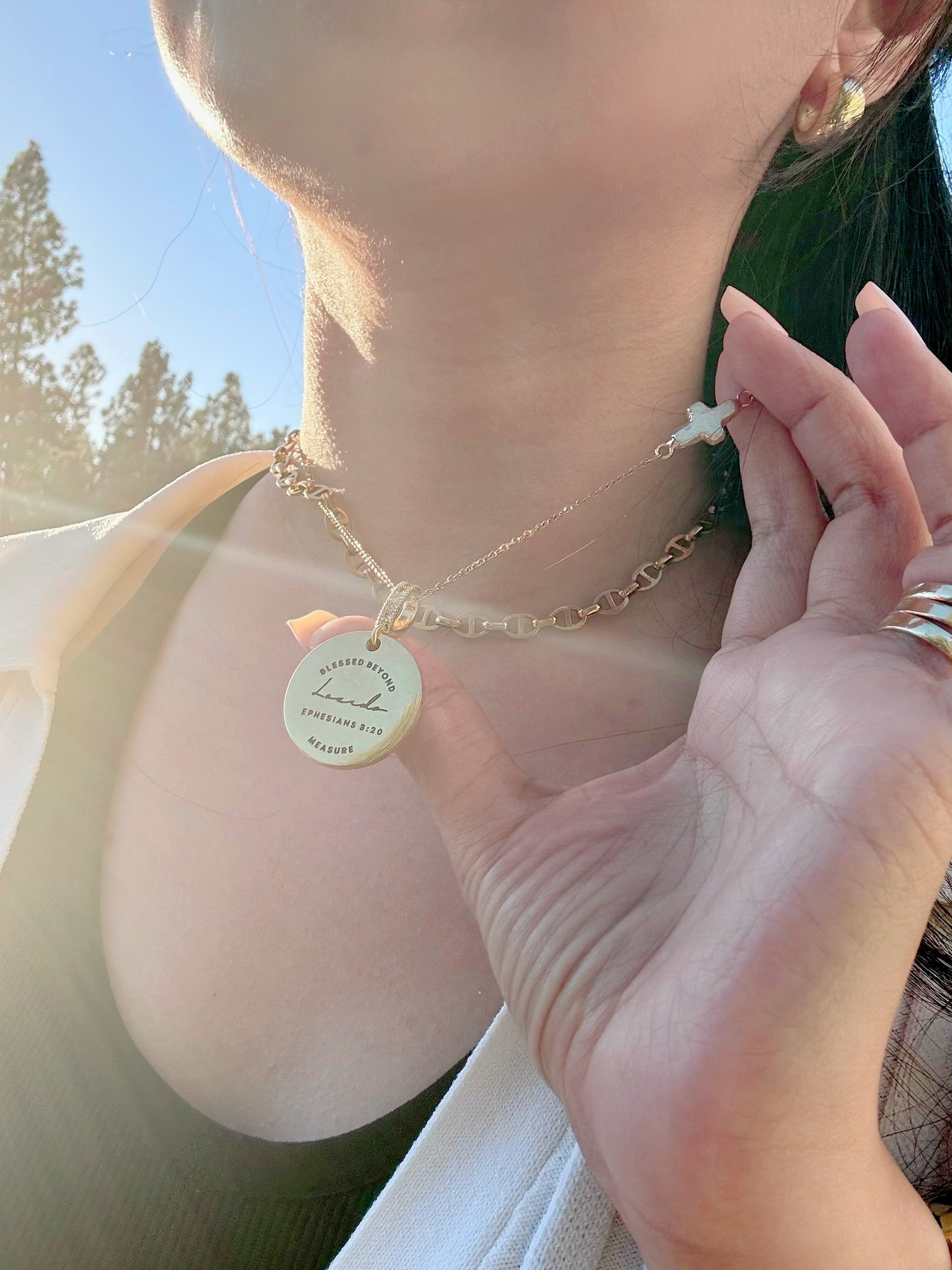 "WORRY LESS, TRUST HIM MORE" Custom Name Necklace | Matthew 6:34