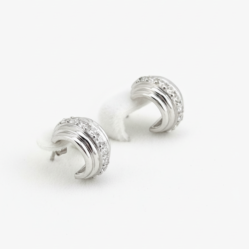 Multi-ring Earrings with Zircon Stones | S925