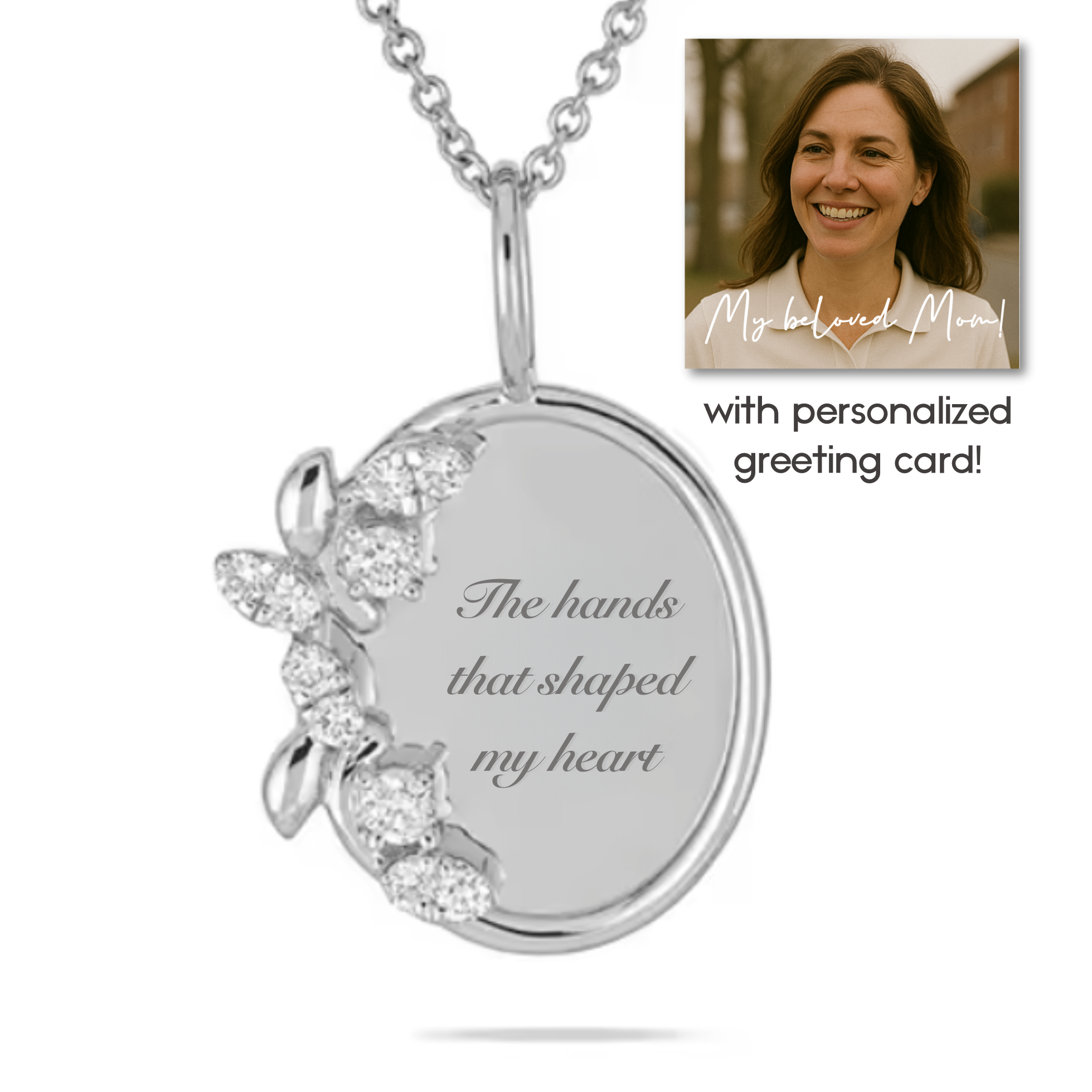 “The hands that shaped my heart” Necklace For Mom | S925