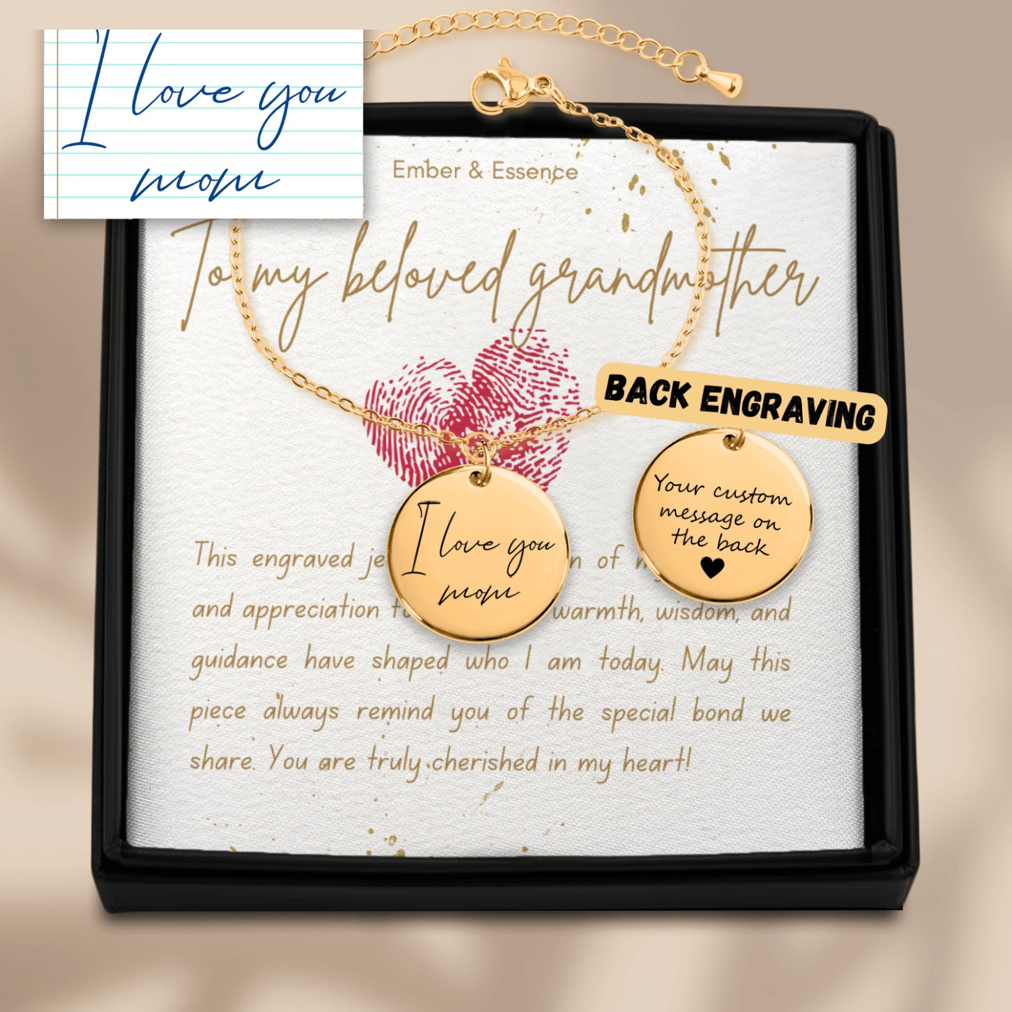 GRANDMOTHER BRACELET: Handwritten Custom Design