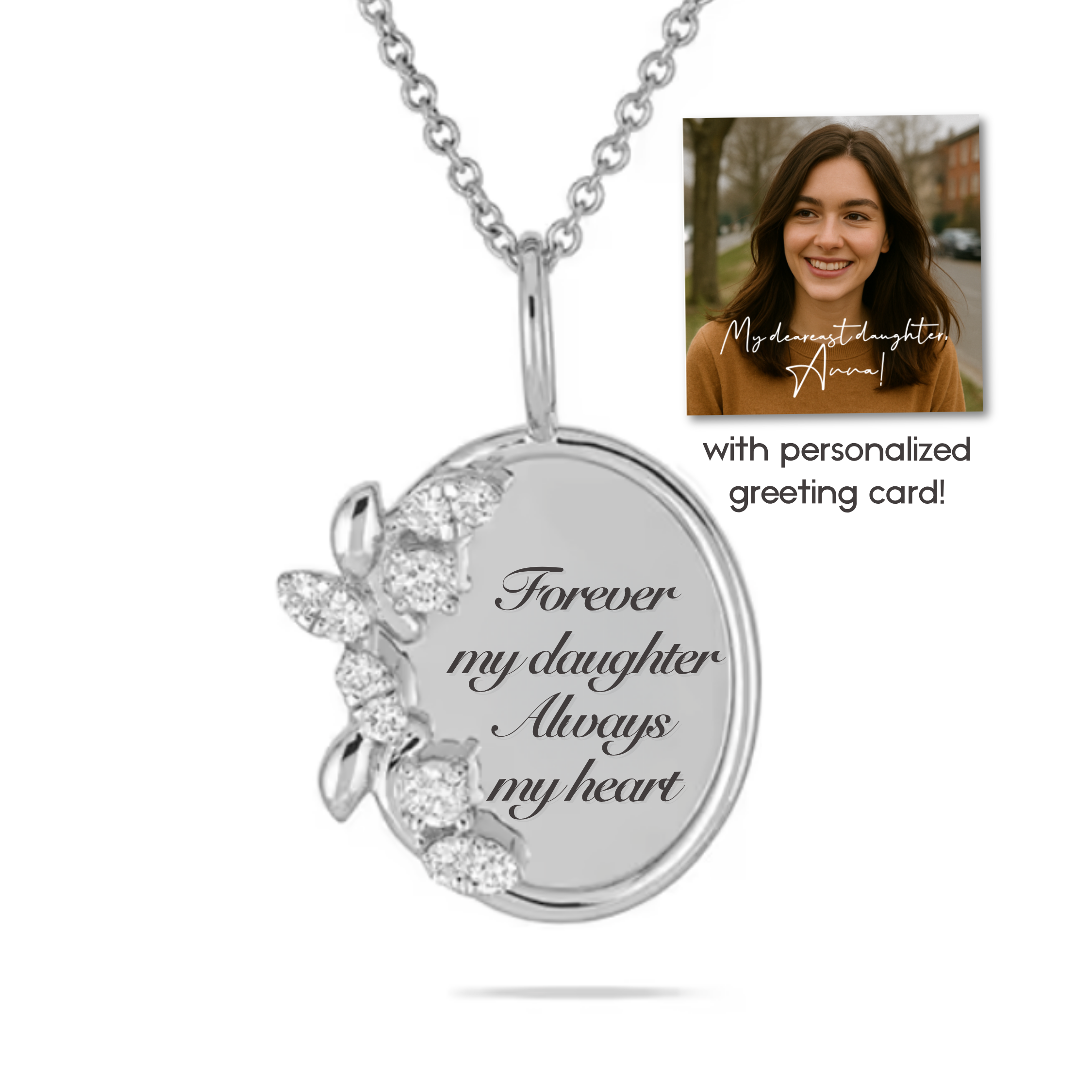 “Forever My Daughter, Always My Heart” Necklace For Daughter | S925