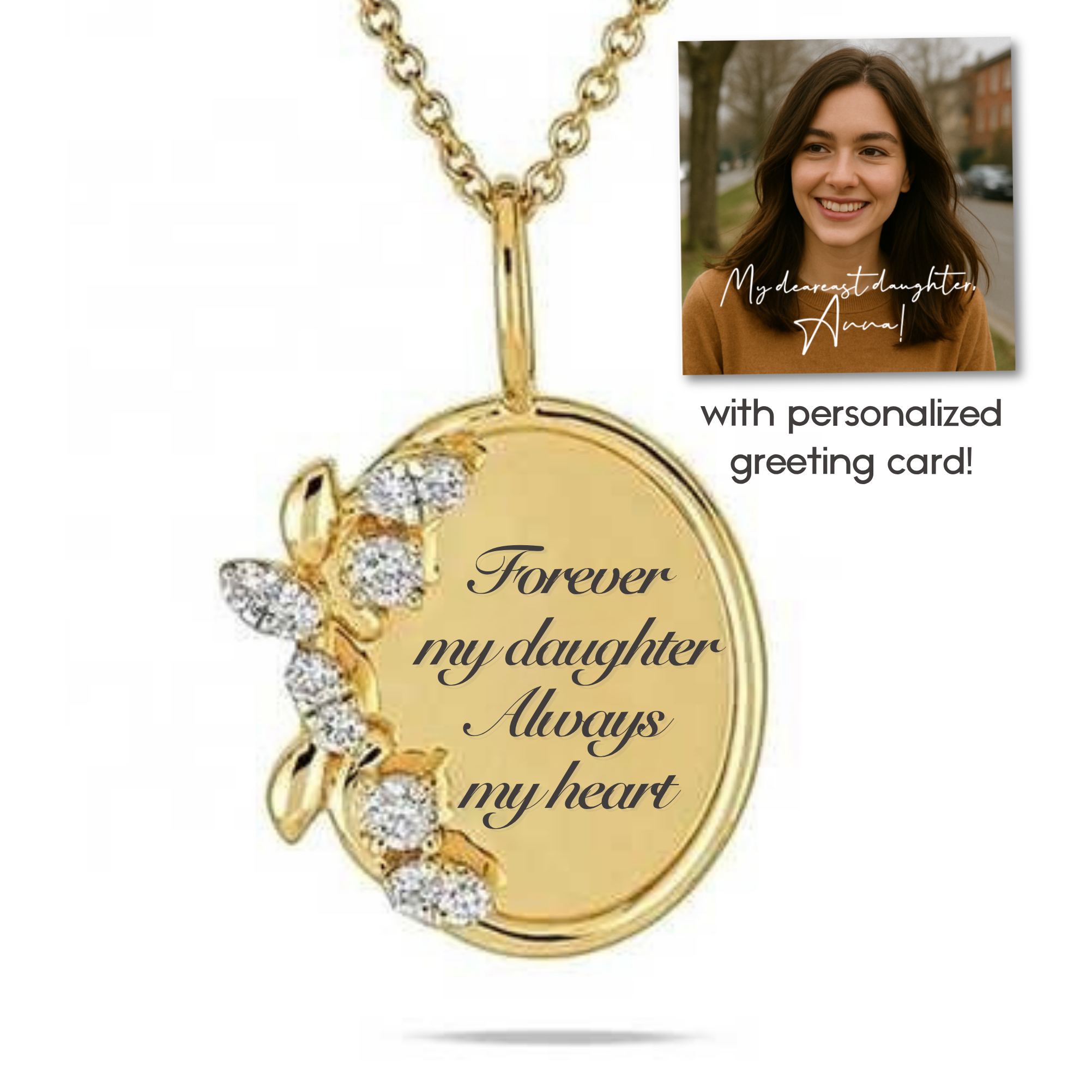 “Forever My Daughter, Always My Heart” Necklace For Daughter | S925