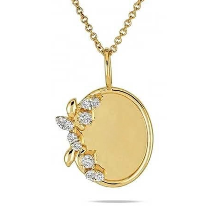 Custom Heartfelt Message on Elegant Zircon Garden Medallion Necklace | S925