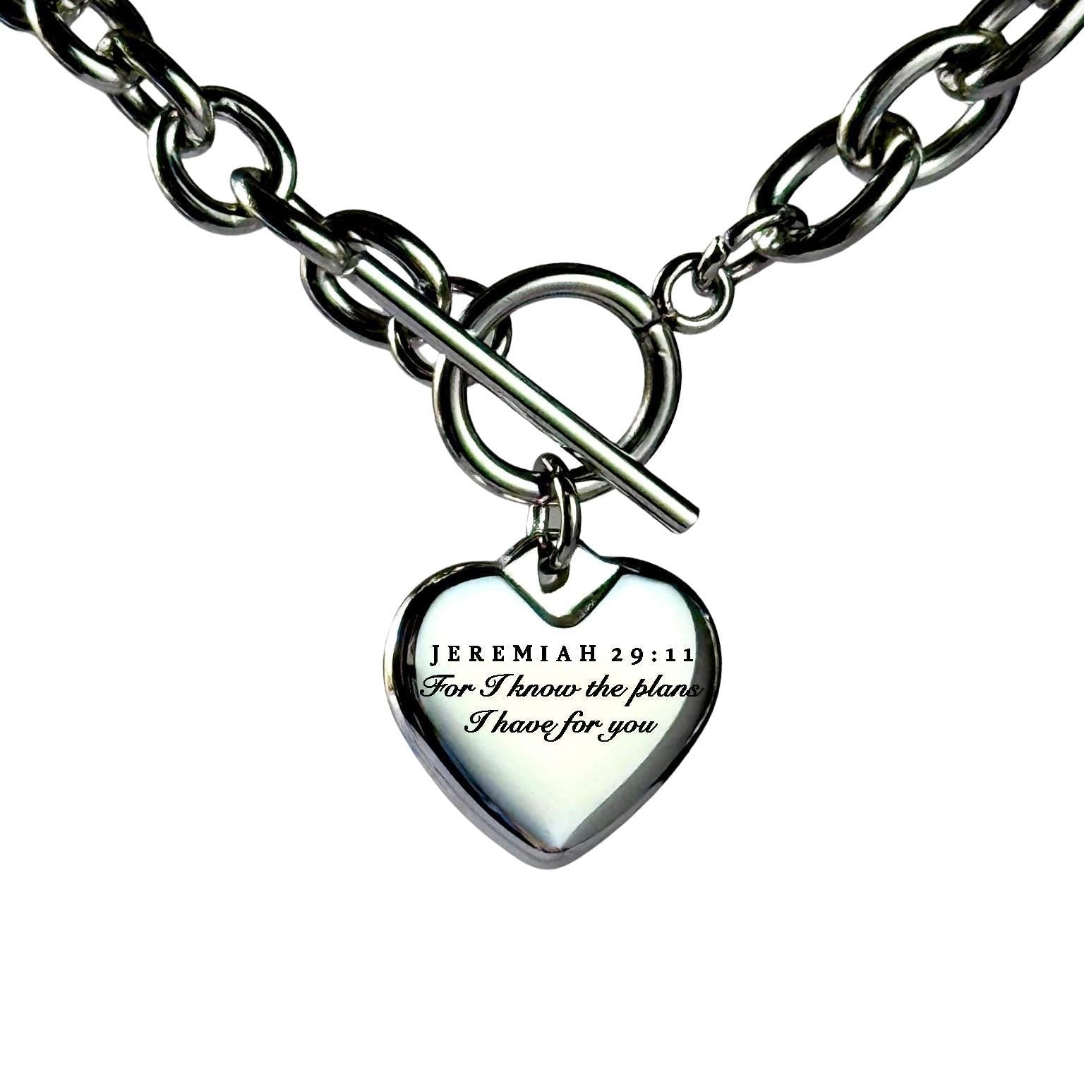 Jeremiah 29:11 Heart Necklace or Bracelet