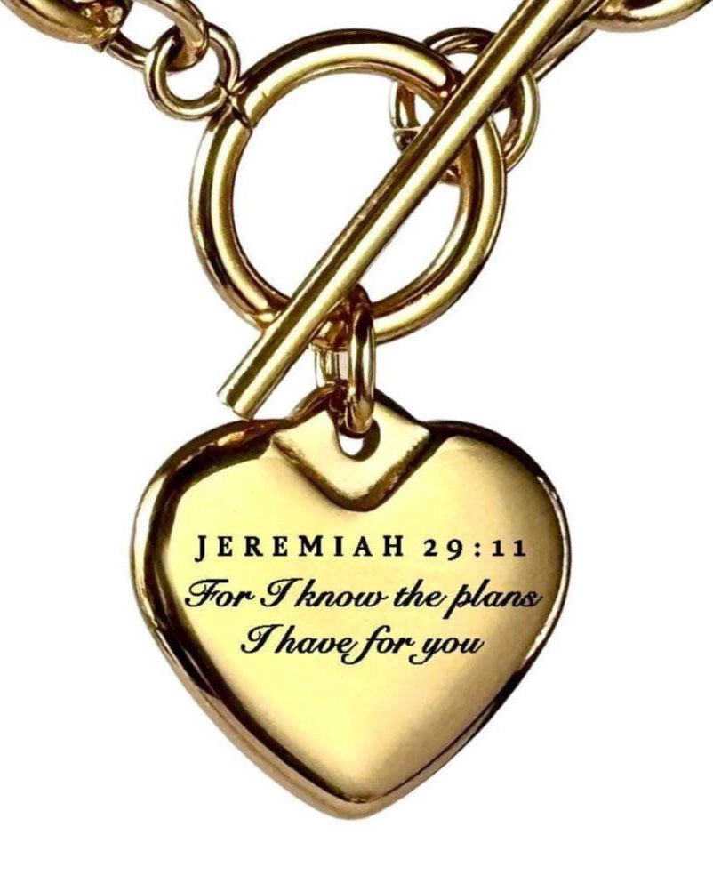 Jeremiah 29:11 Heart Necklace or Bracelet