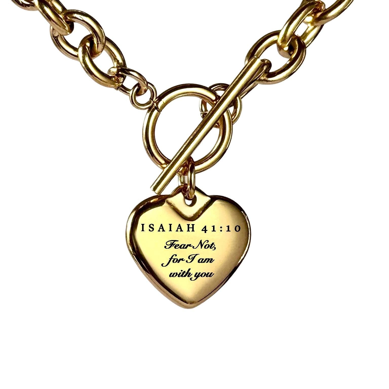 Isaiah 41:10 Heart Necklace or Bracelet