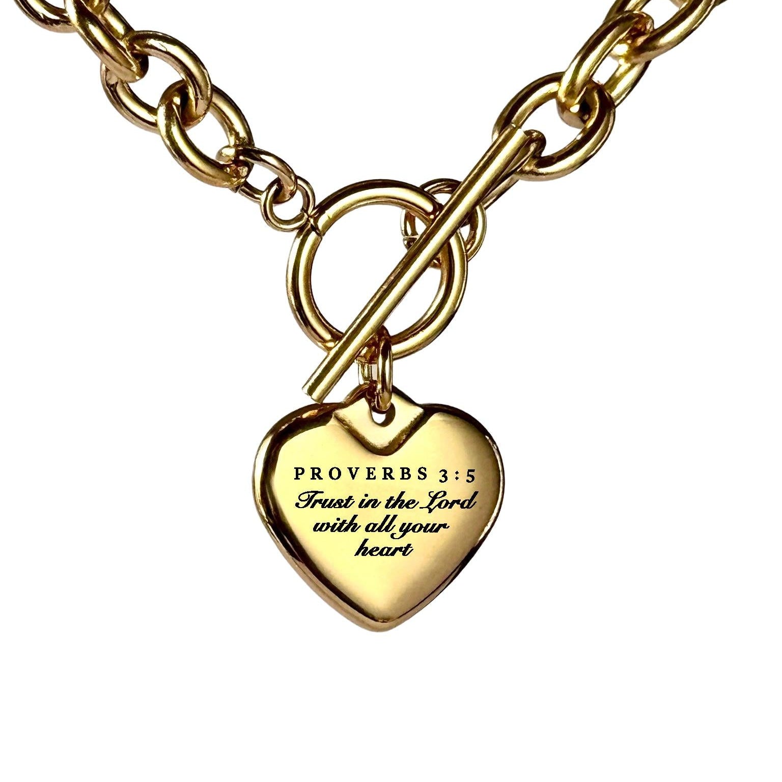 Proverbs 3:5 Heart Necklace or Bracelet