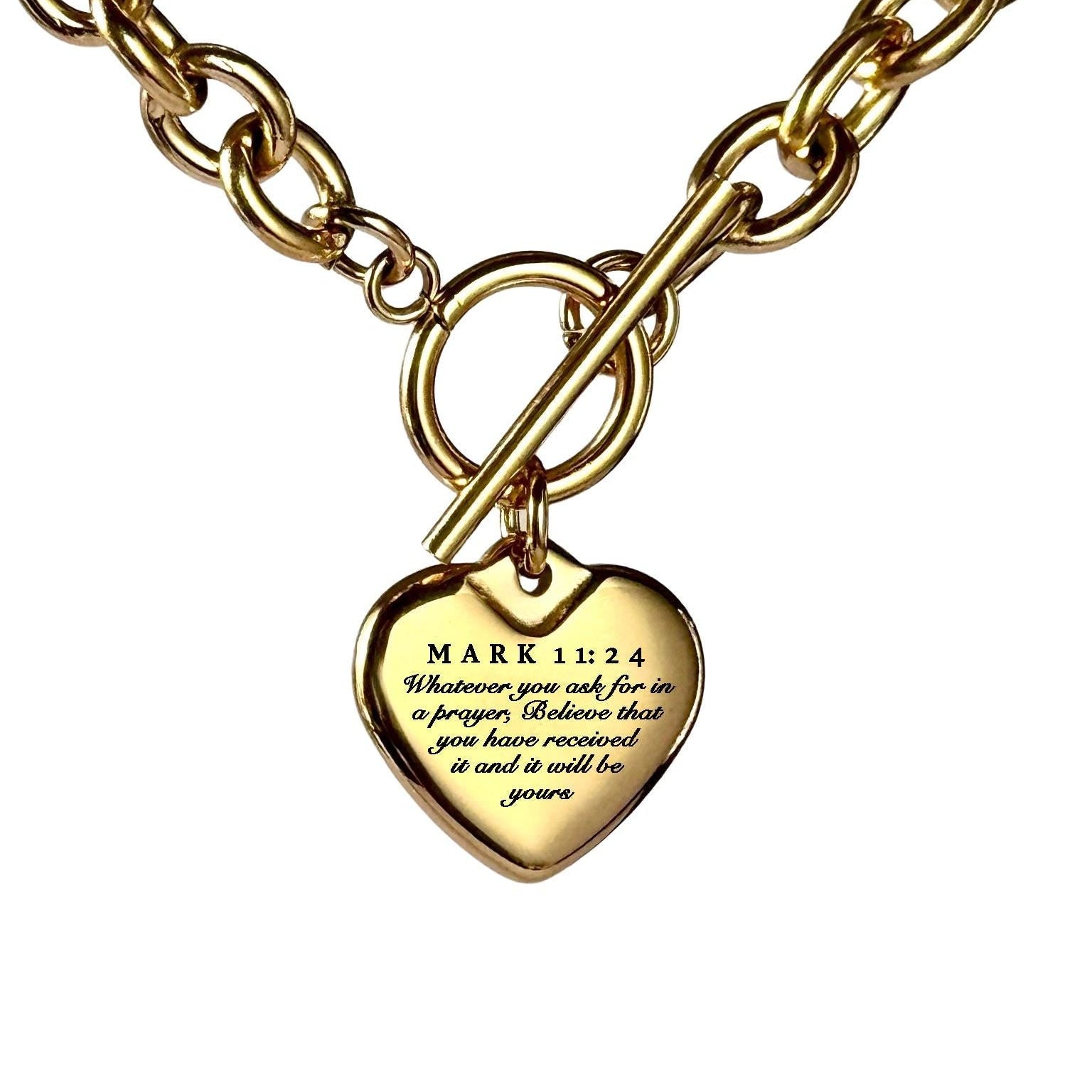 Mark 11:24 Heart Necklace or Bracelet