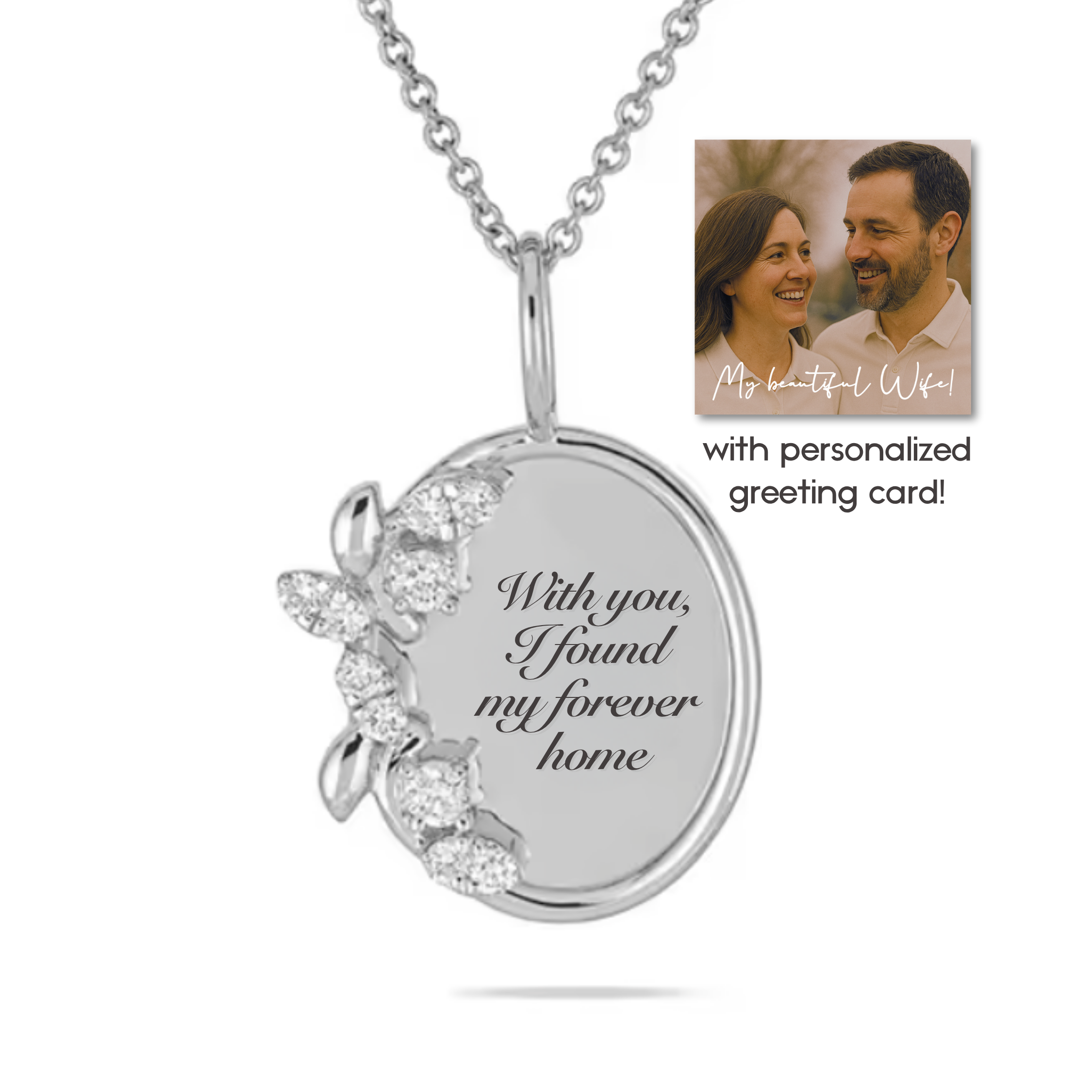 “With you, I found my forever home” Necklace For Wife or Girlfriend | S925