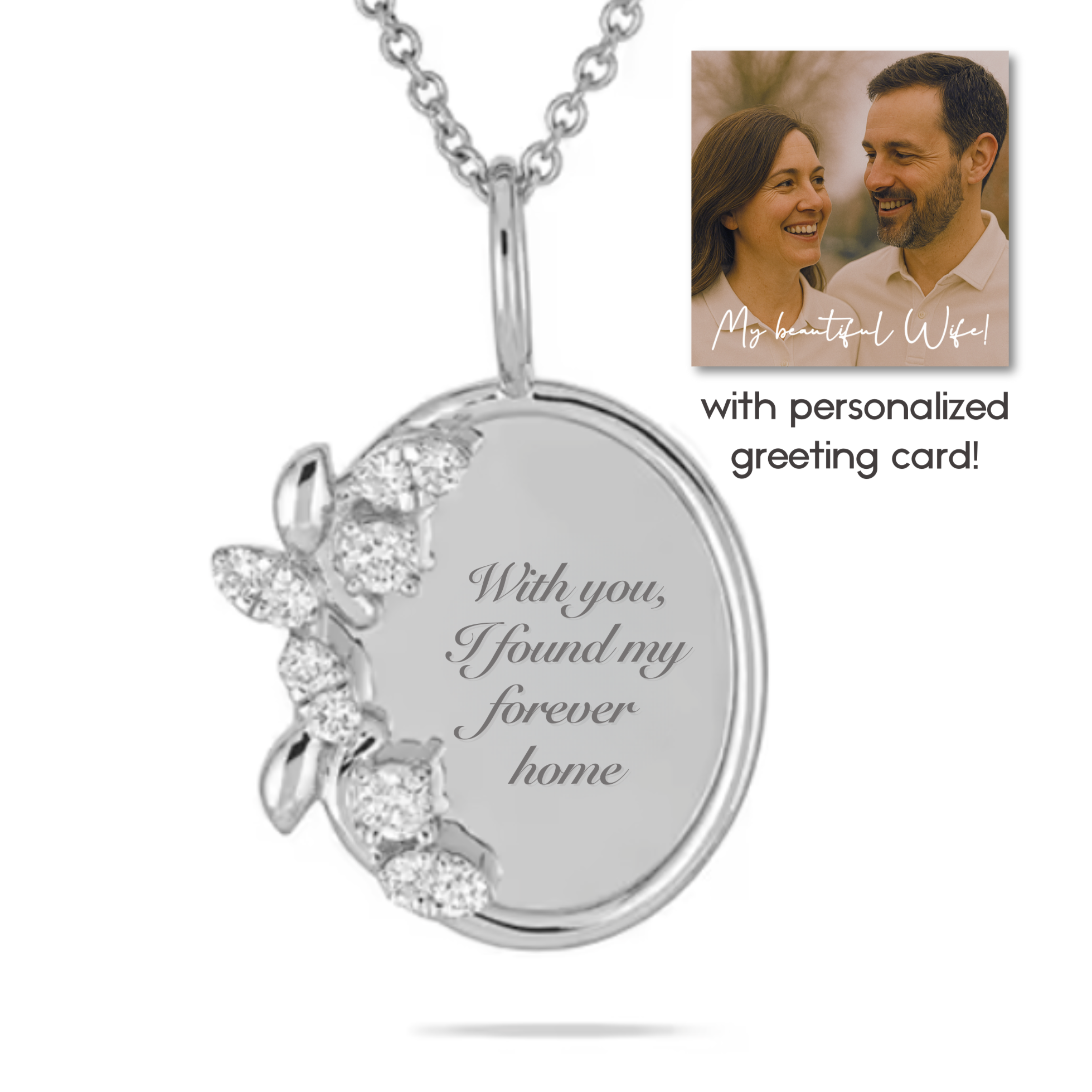 “With you, I found my forever home” Necklace For Wife or Girlfriend | S925