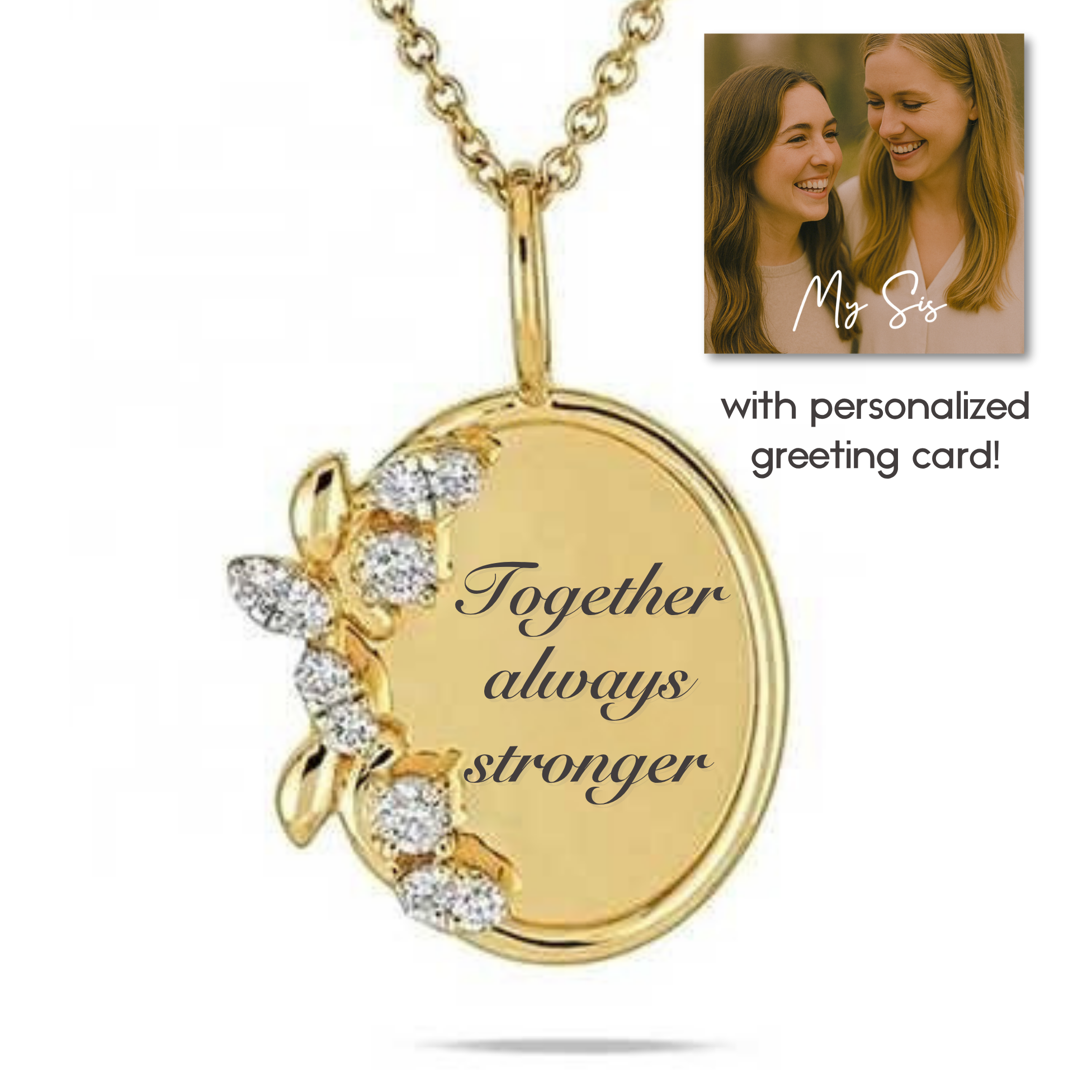 “Together Always Stronger” Necklace For Sister or Bestie | S925