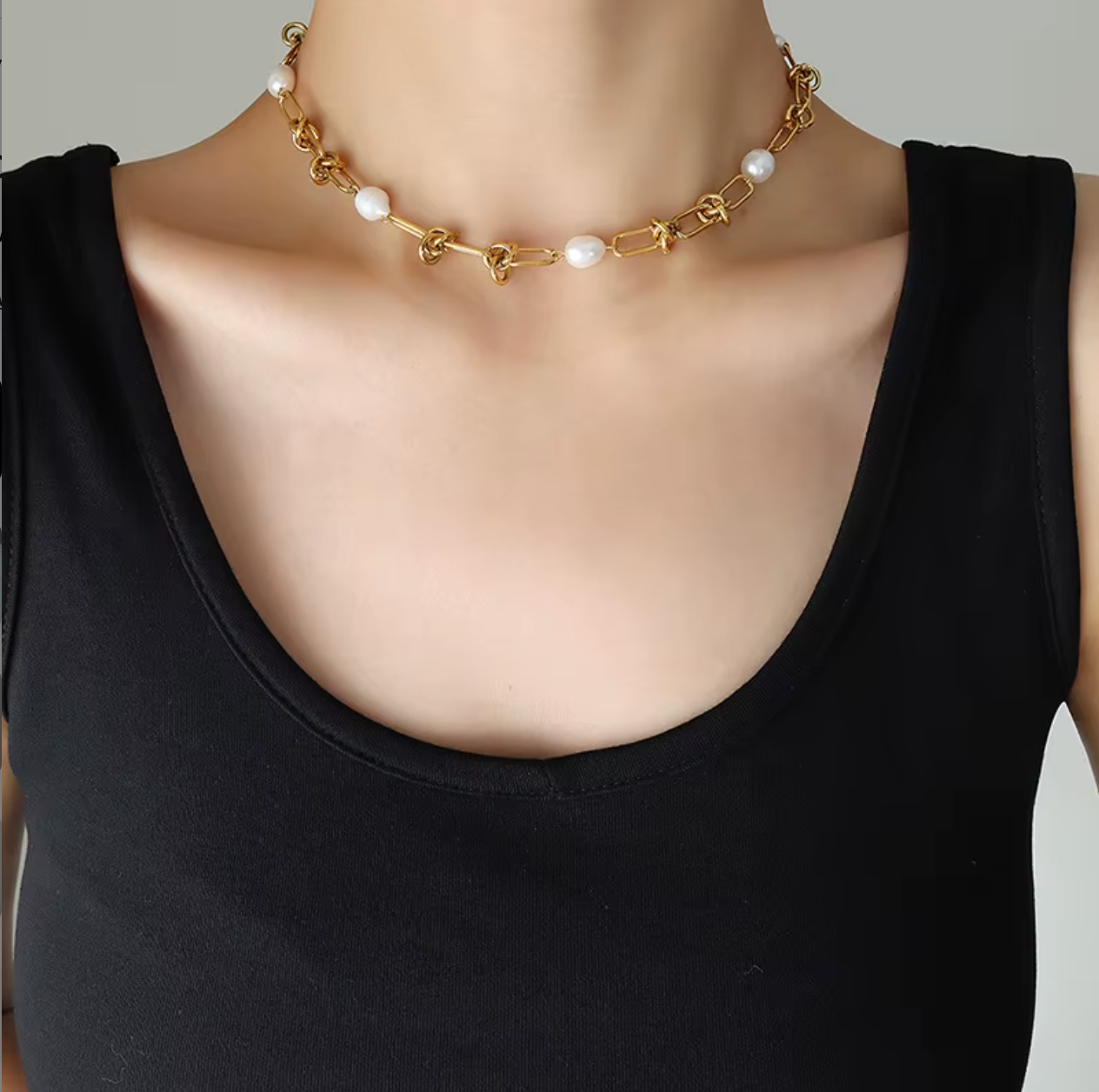 Natural Freshwater Pearl Knot Necklace