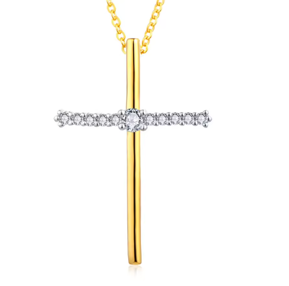 Cubic Zirconia Cross Necklace | S925