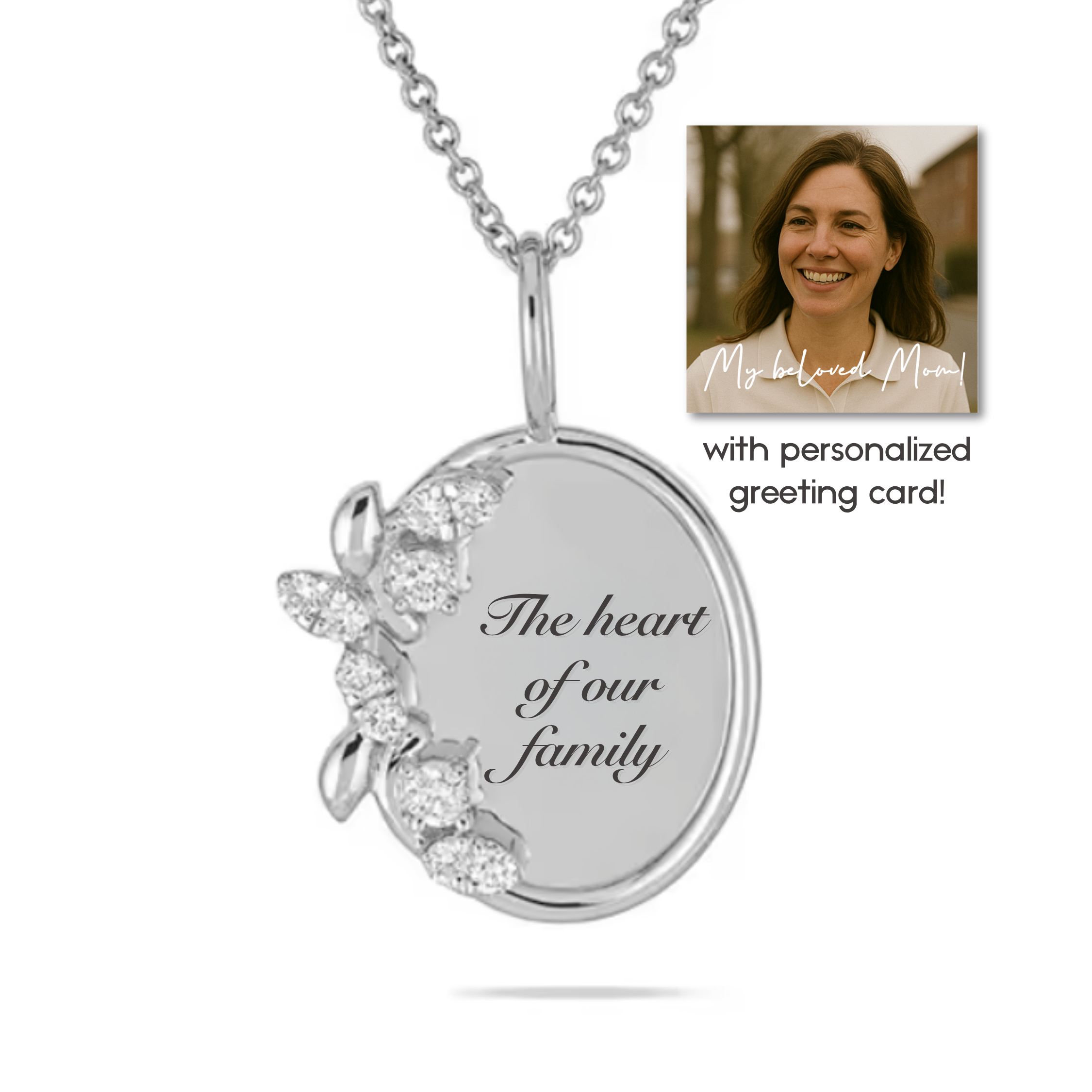 “The Heart of Our Family” Necklace For Mom | S925