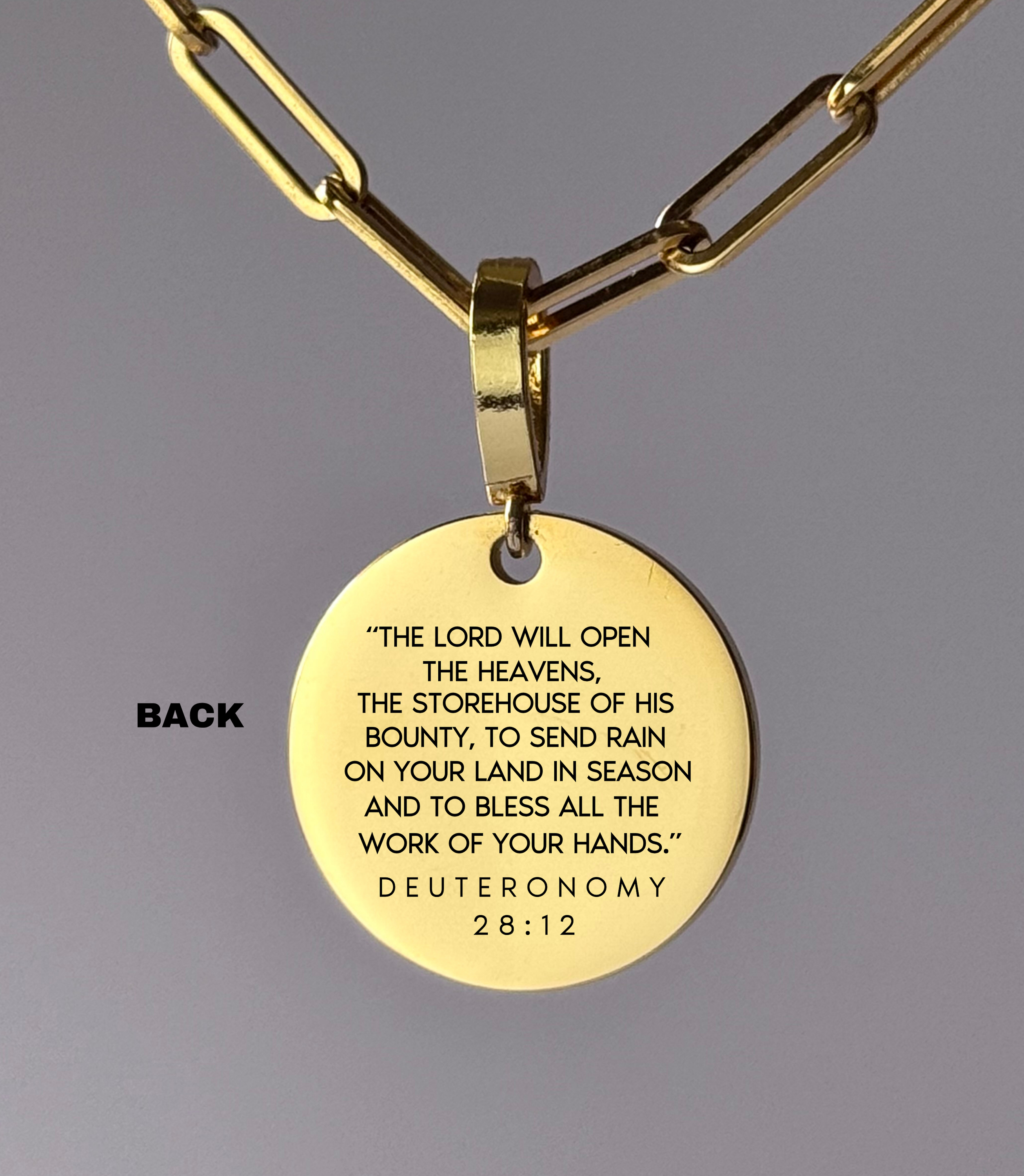 "GOD OPENS HEAVEN’S STOREHOUSE" Custom Name Necklace | Deuteronomy 28:12