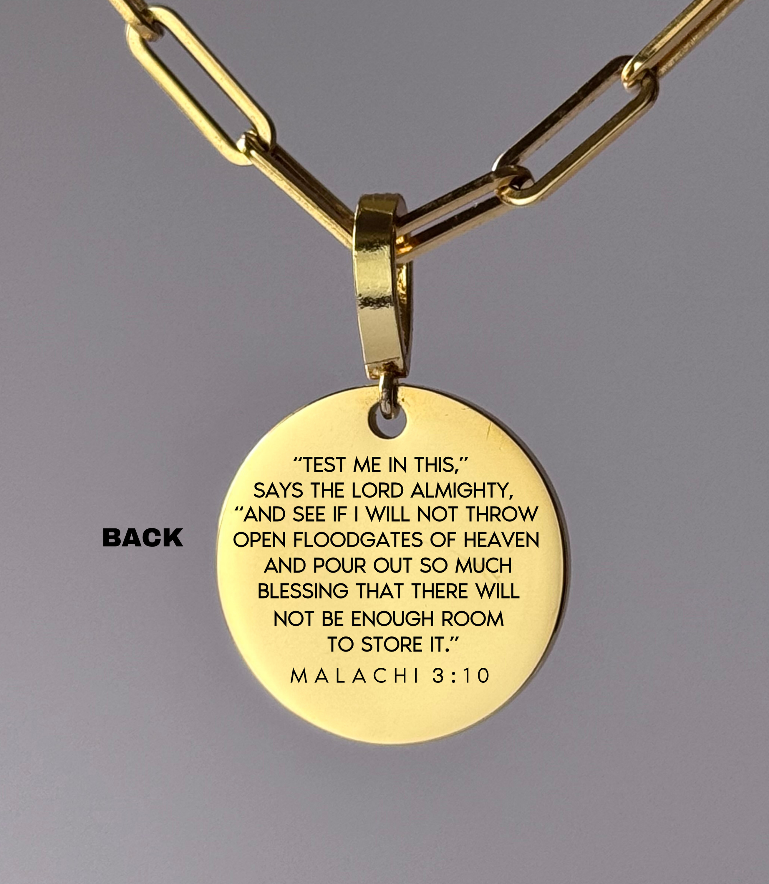 "BLESSINGS POURED BEYOND MEASURE" Custom Name Necklace | Malachi 3:10