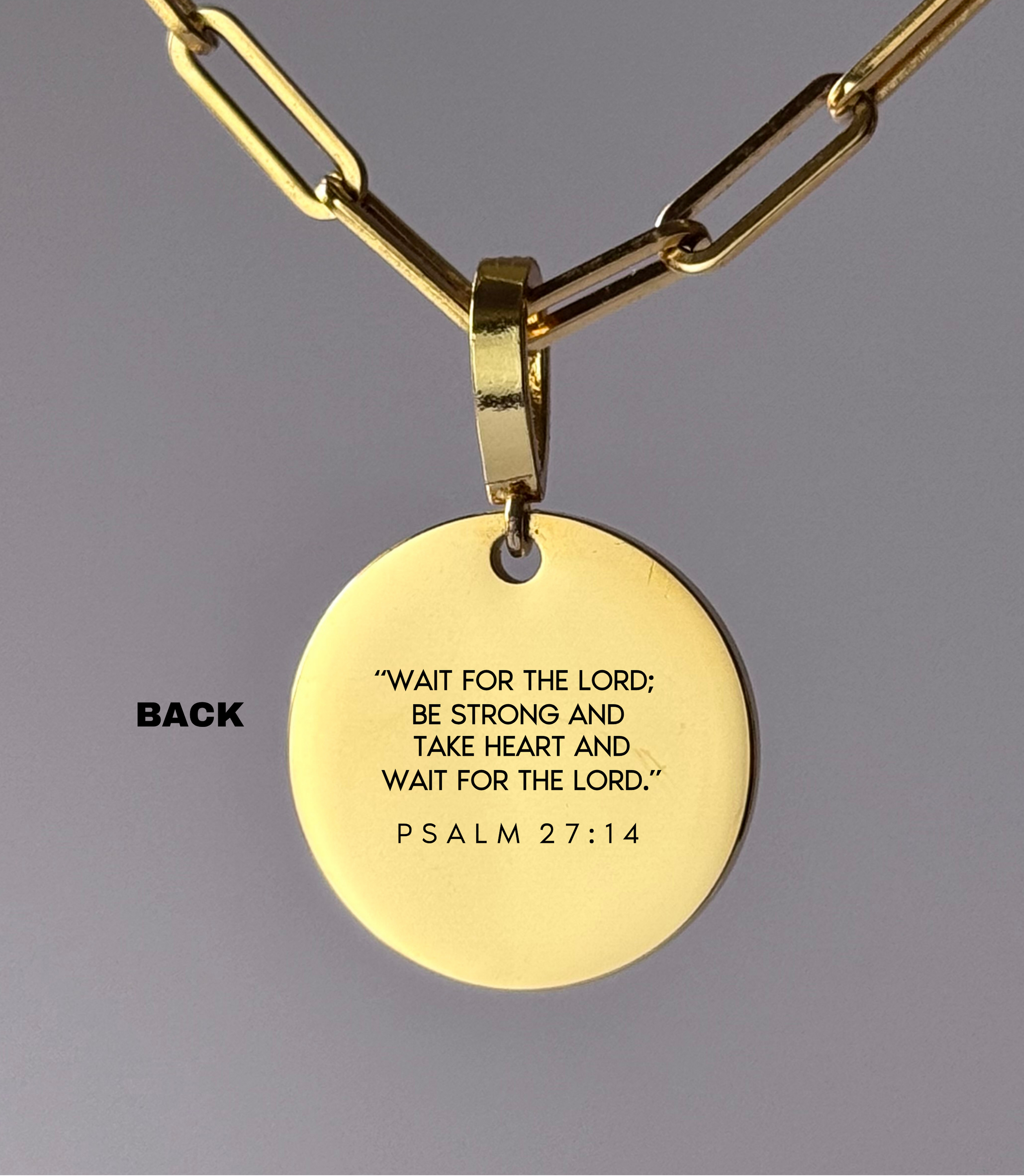 "STRENGTH BLOOMS IN WAITING" Custom Name Necklace | Psalm 27:14