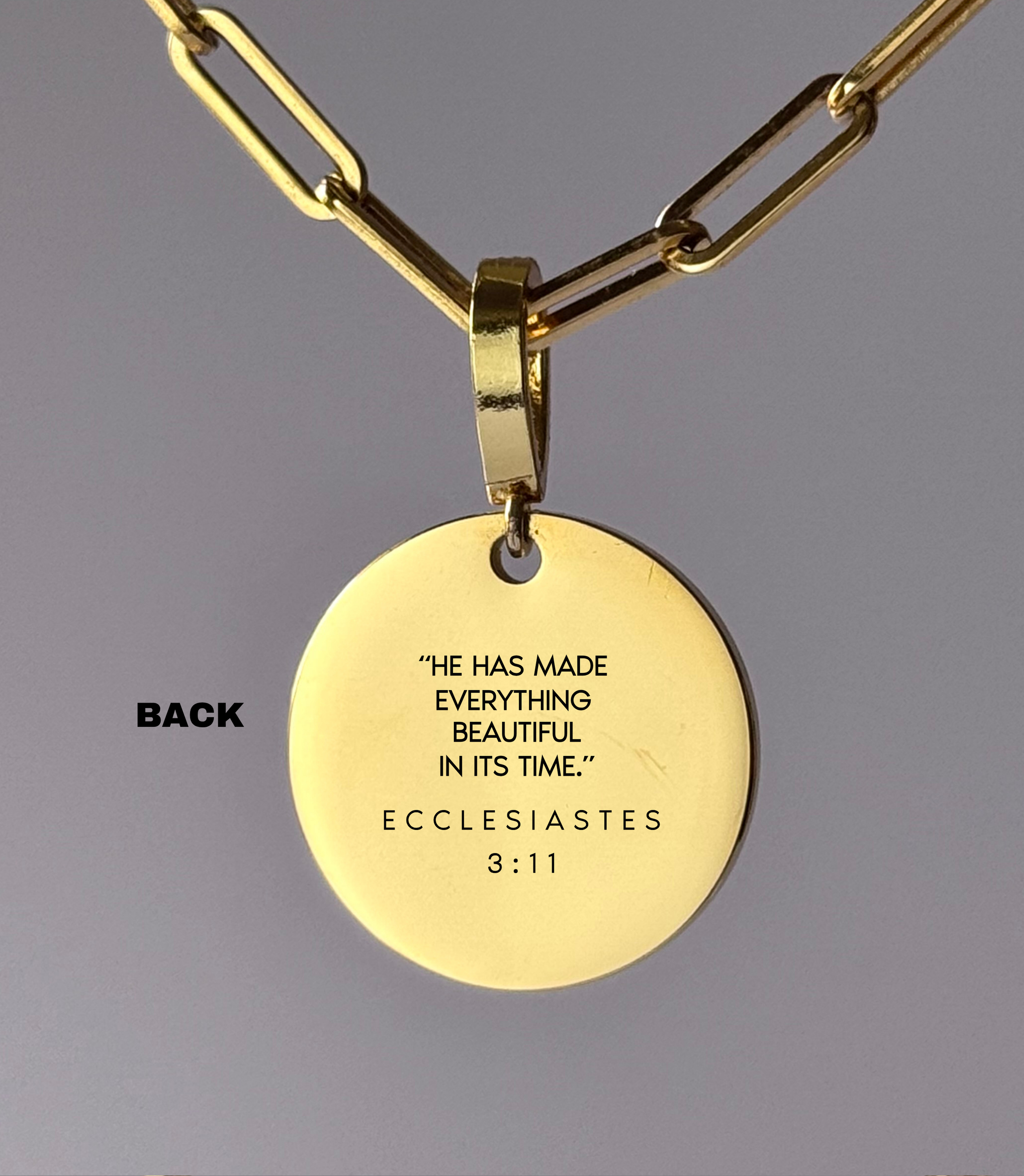 "BEAUTIFUL IN HIS PERFECT TIME" Custom Name Necklace | Ecclesiastes 3:11