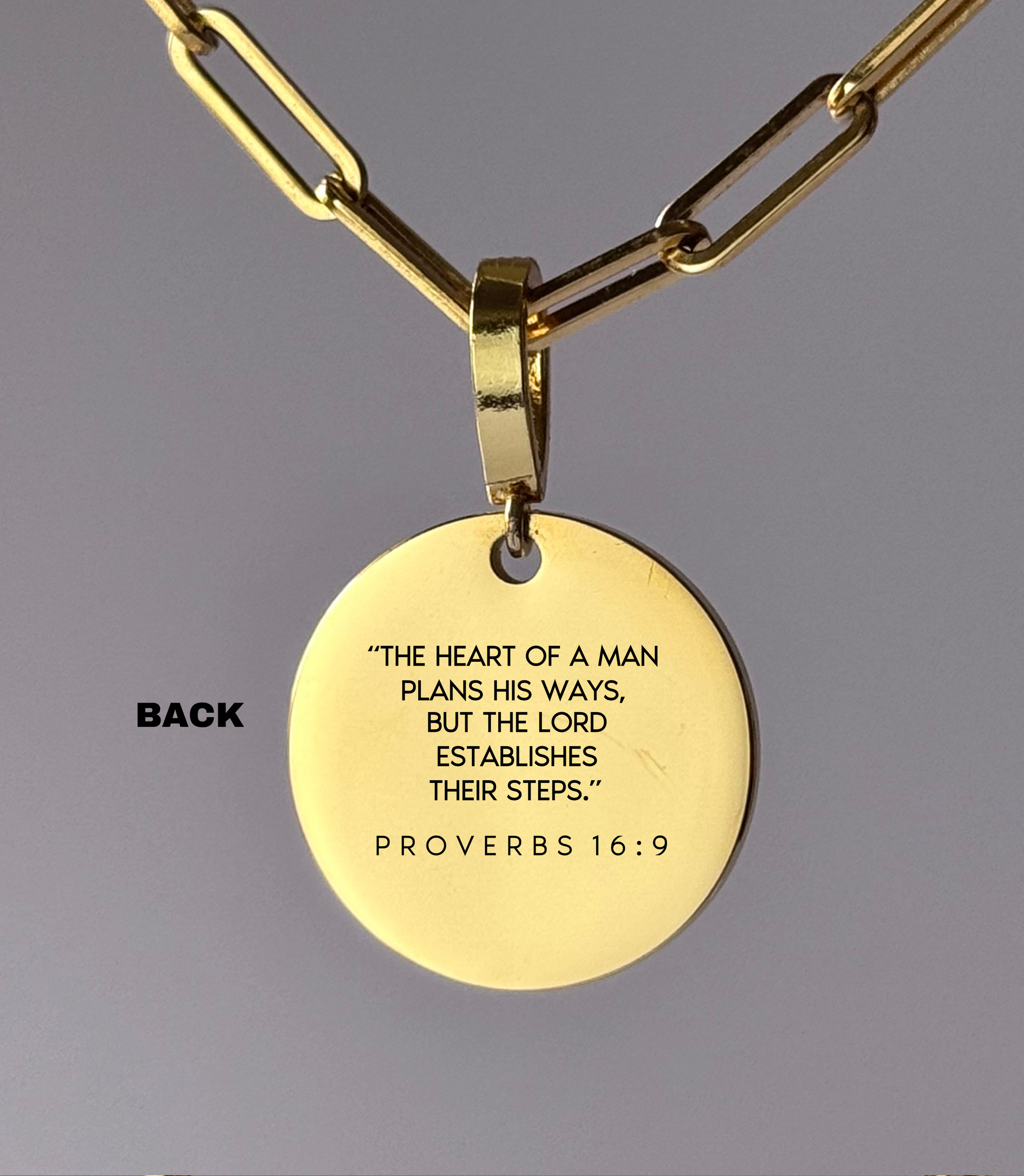 "GOD ESTABLISHES EVERY STEP" Custom Name Necklace | Proverbs 16:9