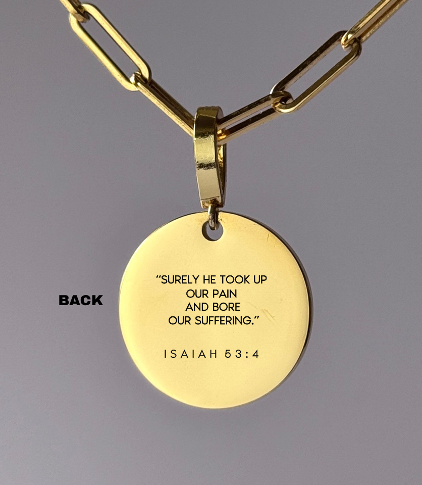 "CARRIED BY HIS SACRED LOVE" Custom Name Necklace | Isaiah 53:4