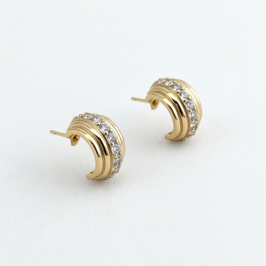 Multi-ring Earrings with Zircon Stones | S925