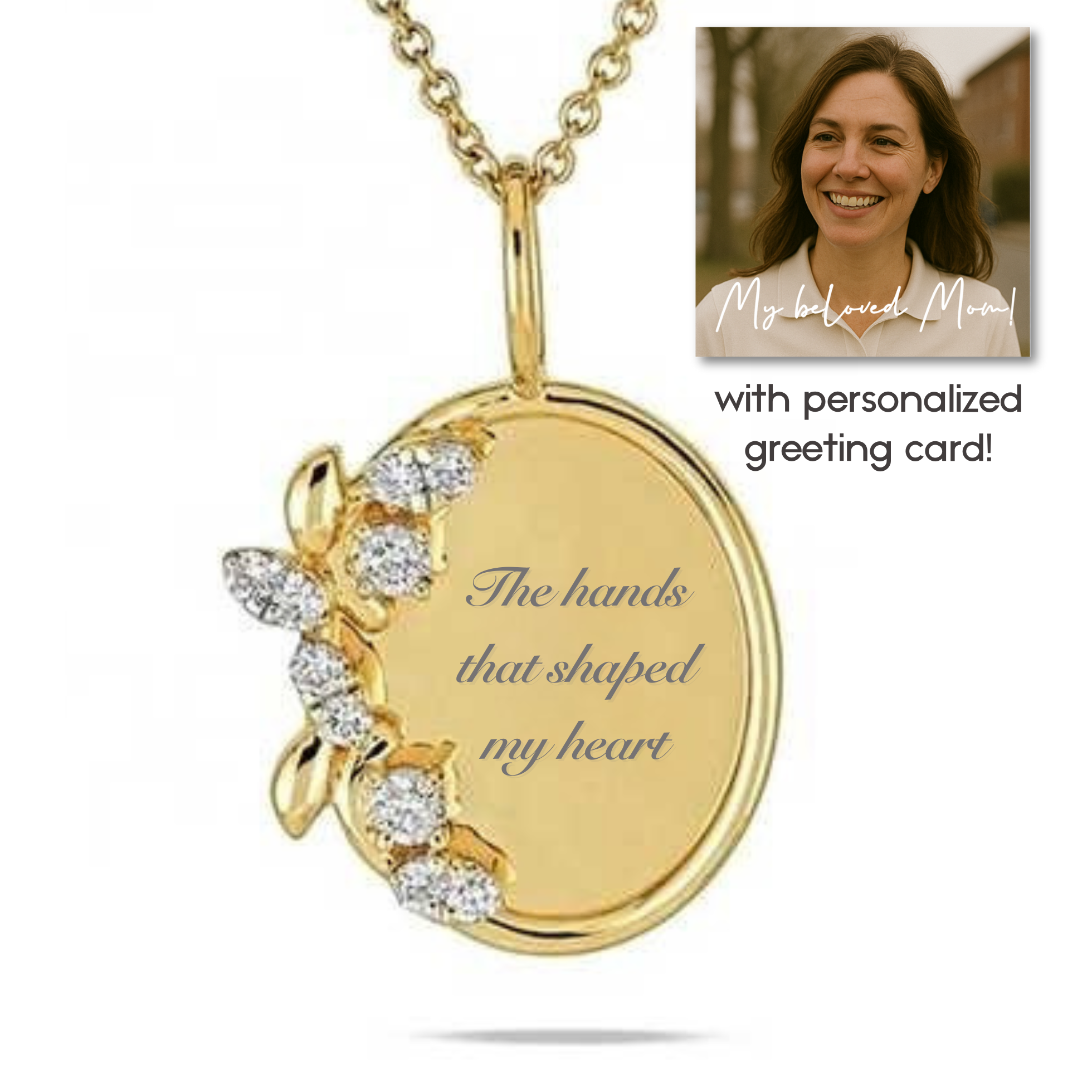 “The hands that shaped my heart” Necklace For Mom | S925