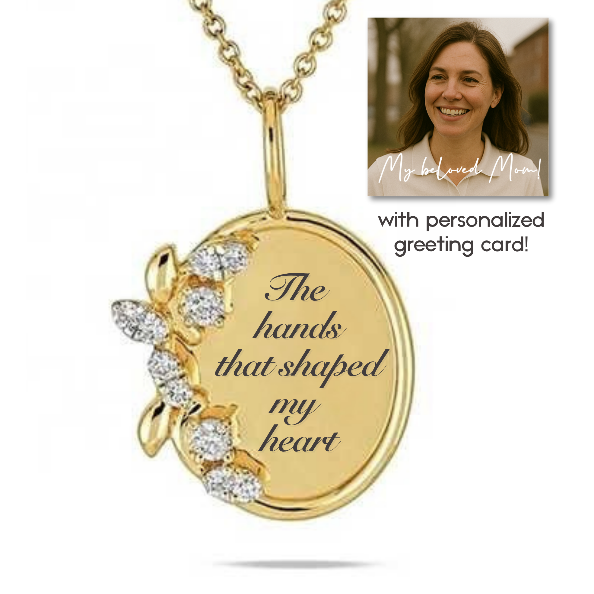 “The hands that shaped my heart” Necklace For Mom | S925