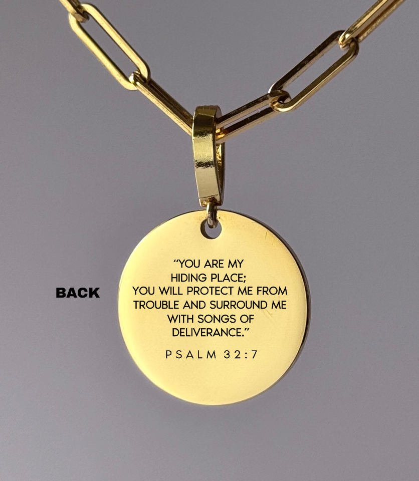 "YOU ARE MY HIDING PLACE" Custom Name Necklace | Psalm 32:7