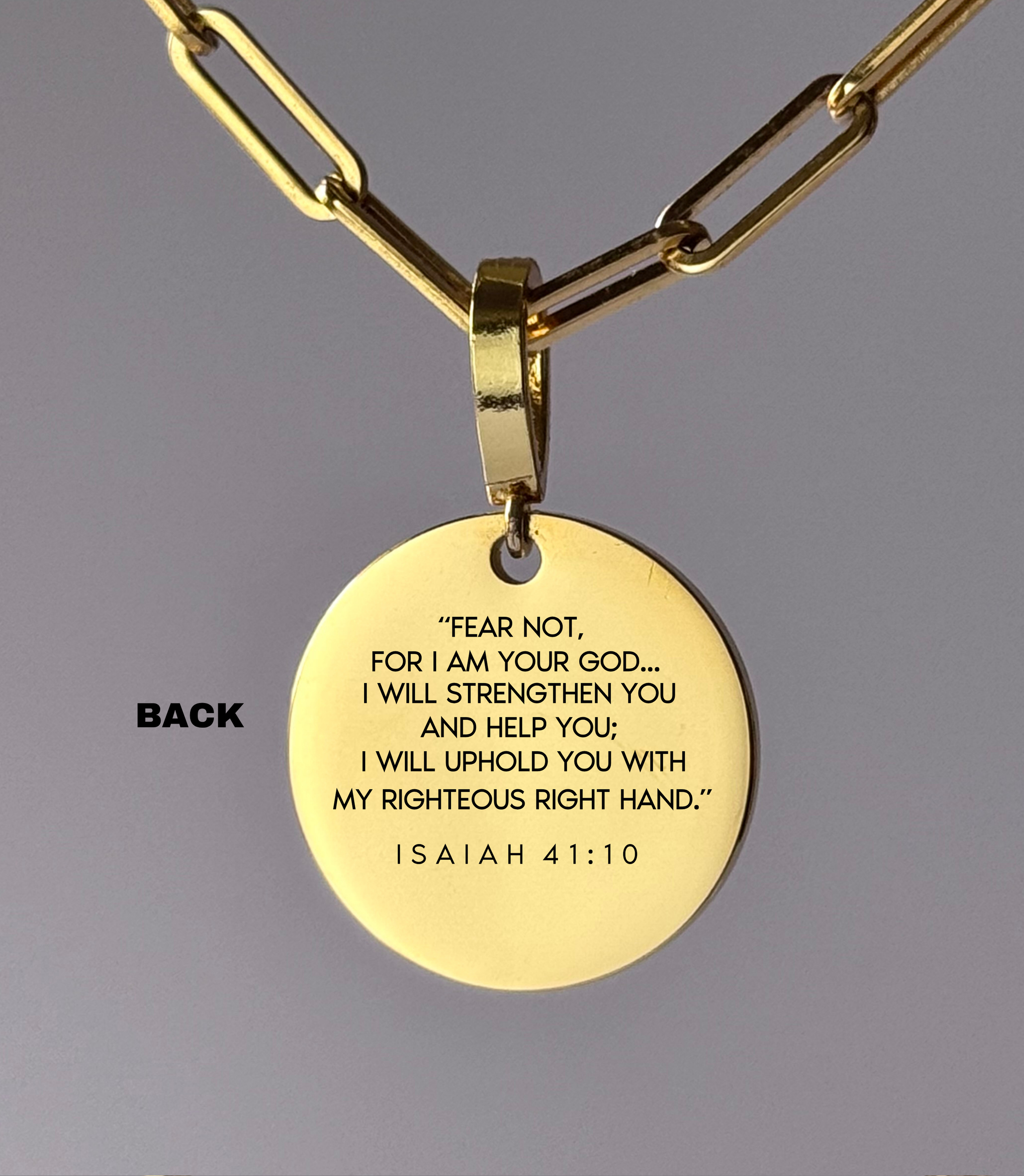 "FEAR NOT, FOR I AM WITH YOU" Custom Name Necklace | Isaiah 41:10