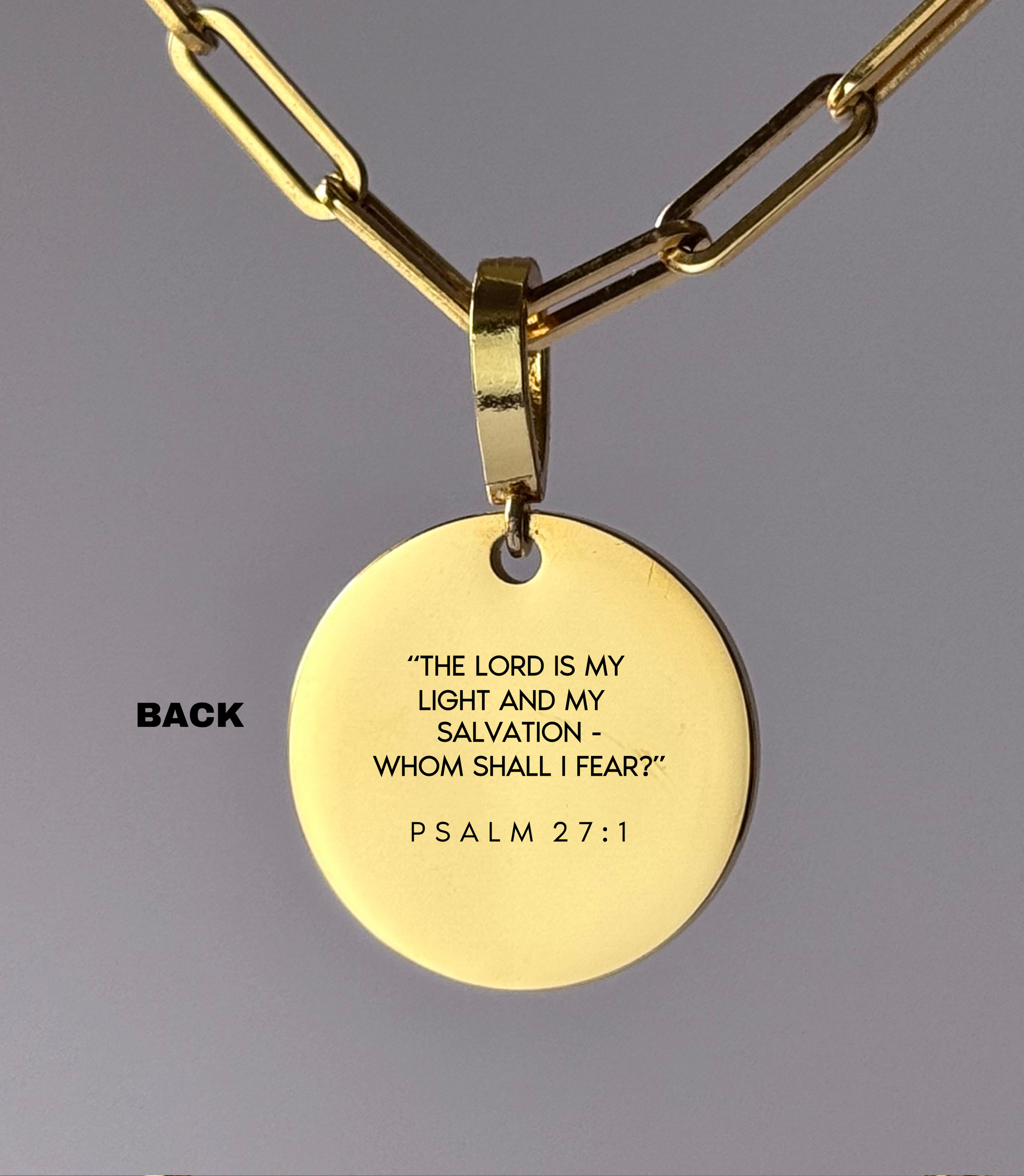 "THE LORD IS LIGHT AND SALVATION" Custom Name Necklace | Psalm 27:1