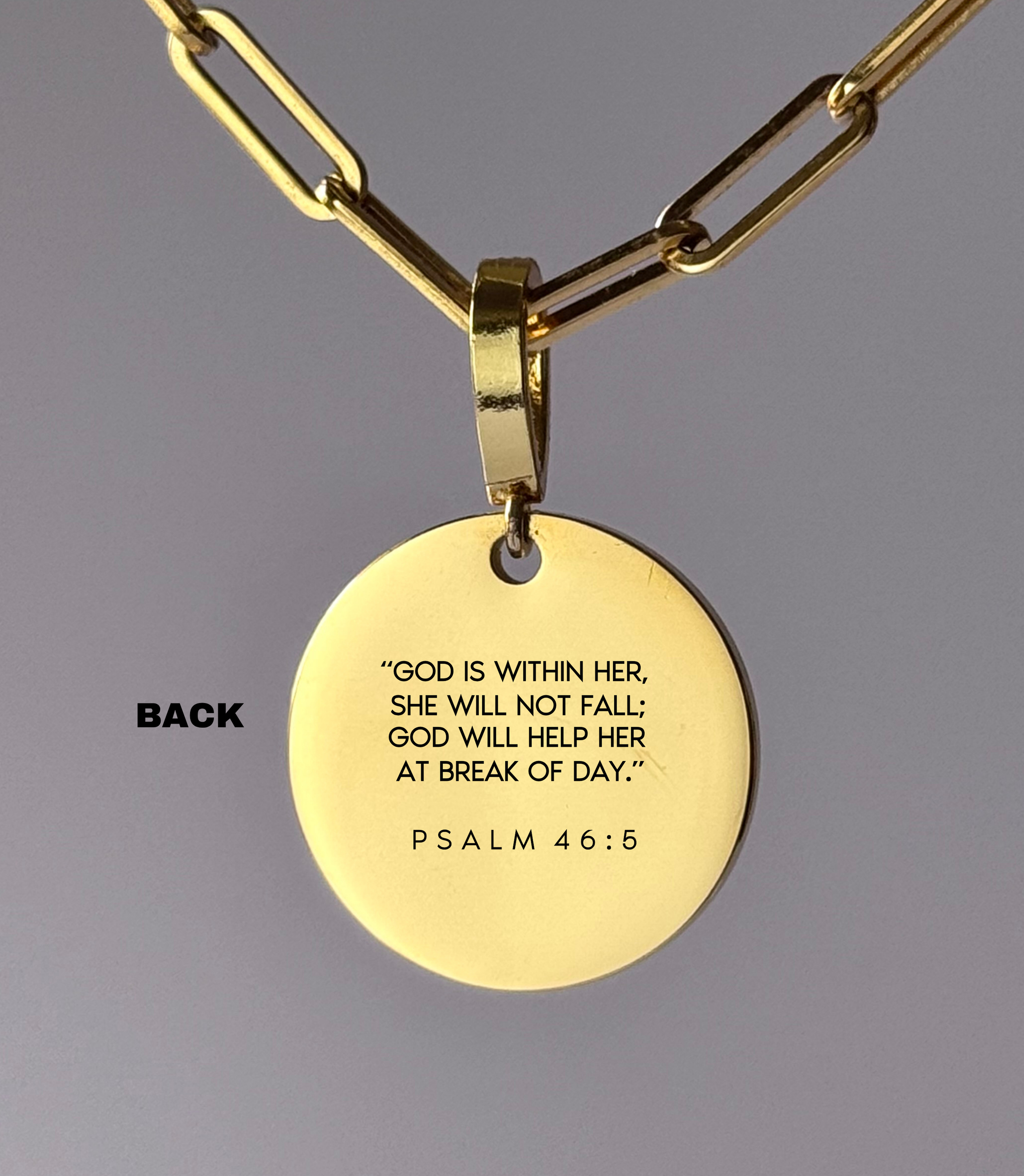 "GOD IS WITHIN HER ALWAYS" Custom Name Necklace | Psalm 46:5
