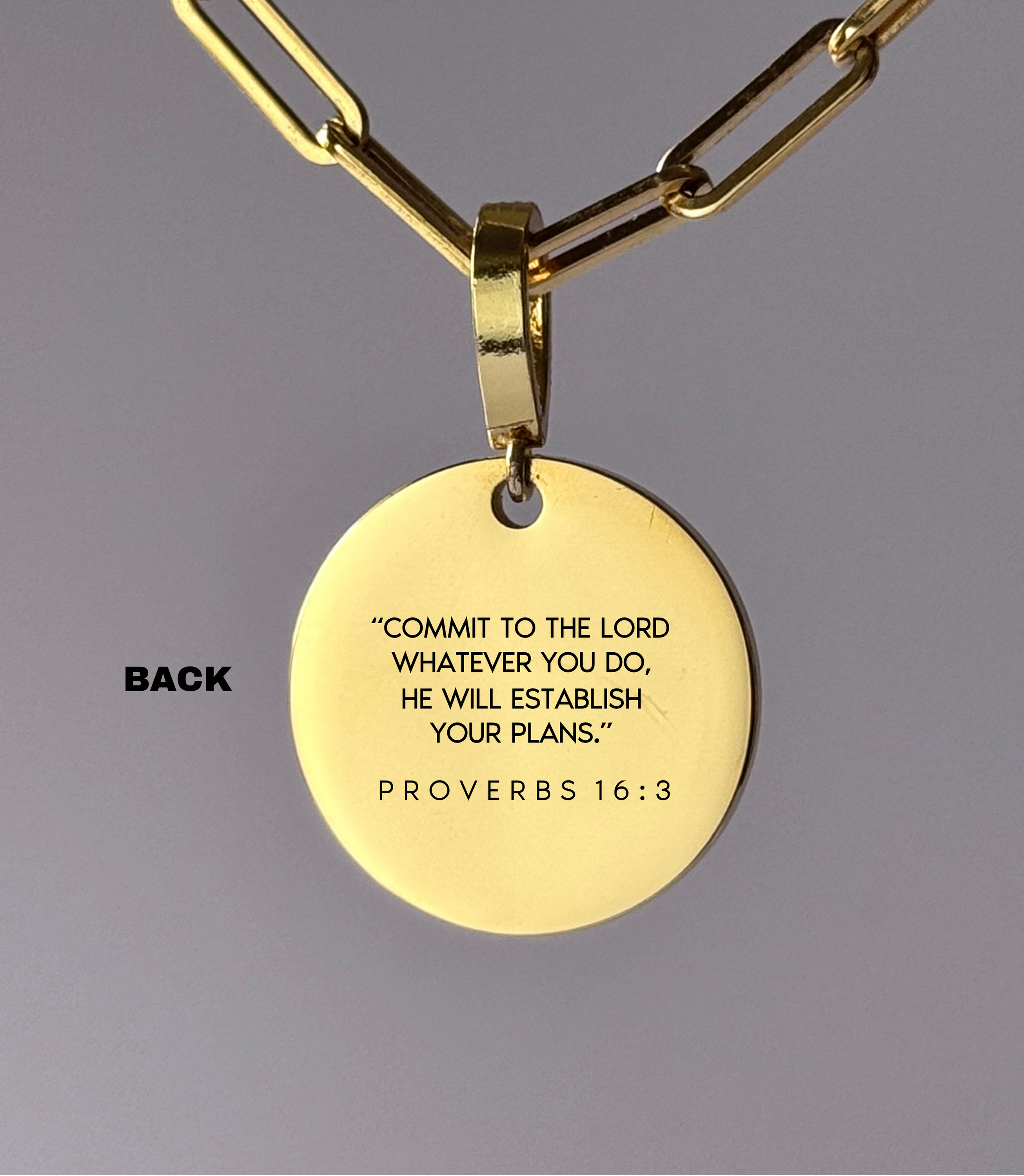 "Place Your Dreams Before Him" Custom Name Necklace | Proverbs 16:3