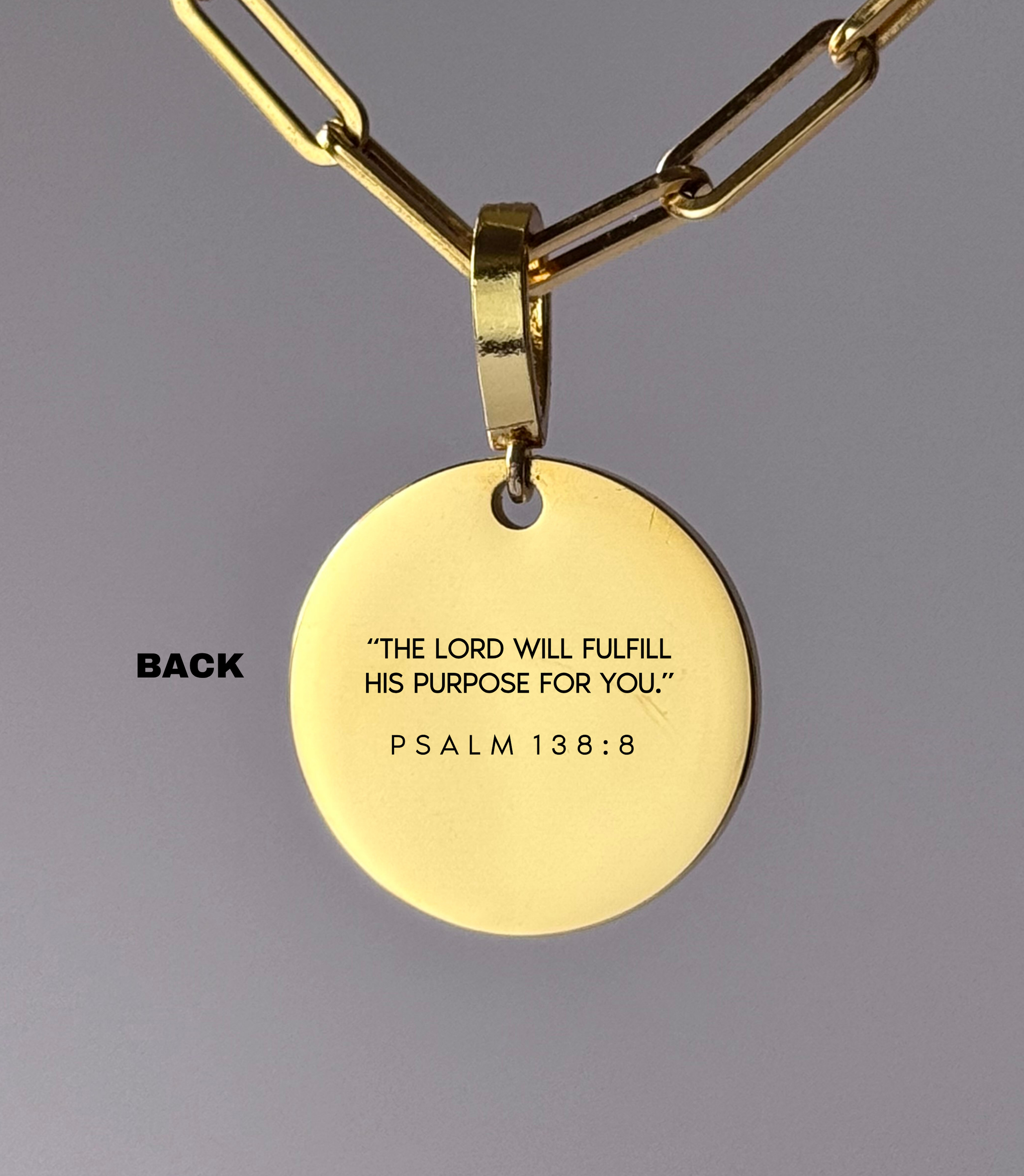 "His Love Perfects Your Purpose" Custom Name Necklace | Psalm 138:8