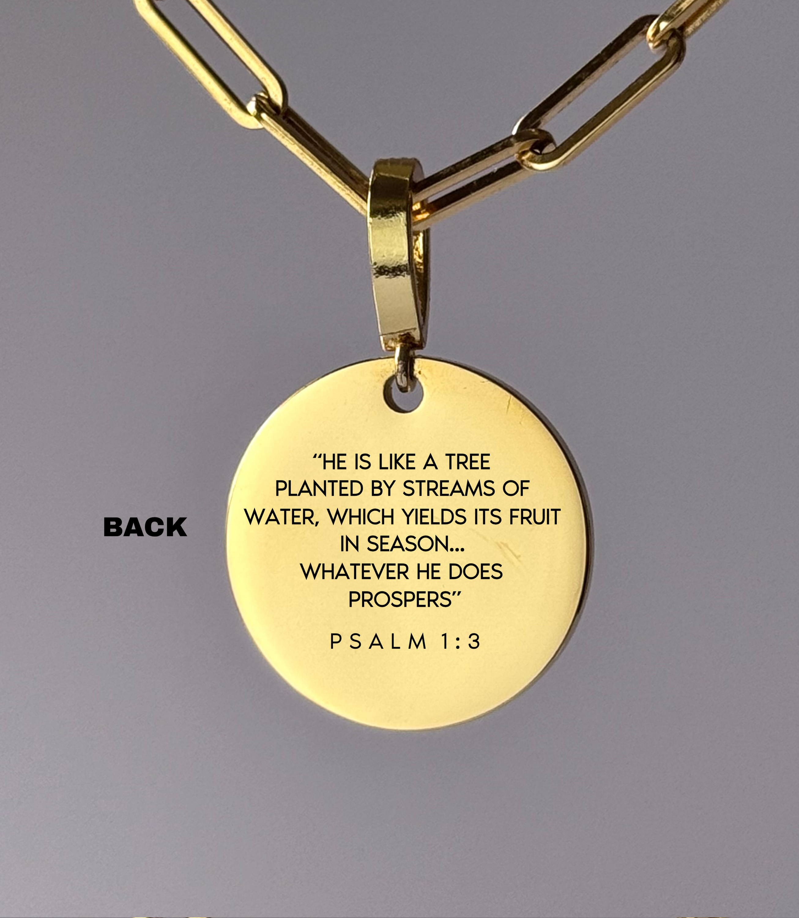"Fruit Grows From His Word" Custom Name Necklace | Psalm 1:3