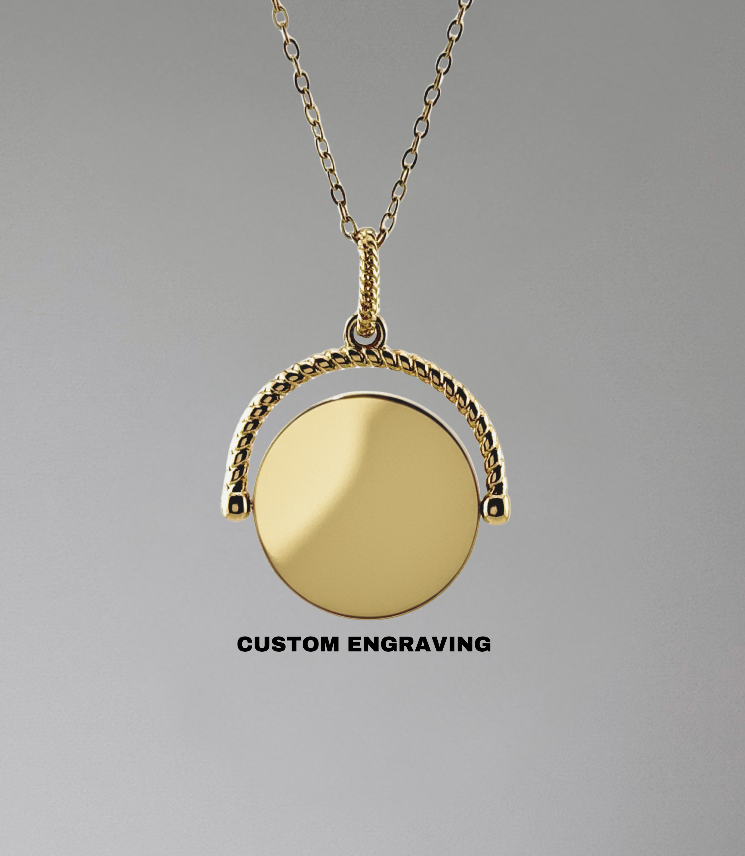 CUSTOM SCRIPTURE Rotating Round Pendant Necklace