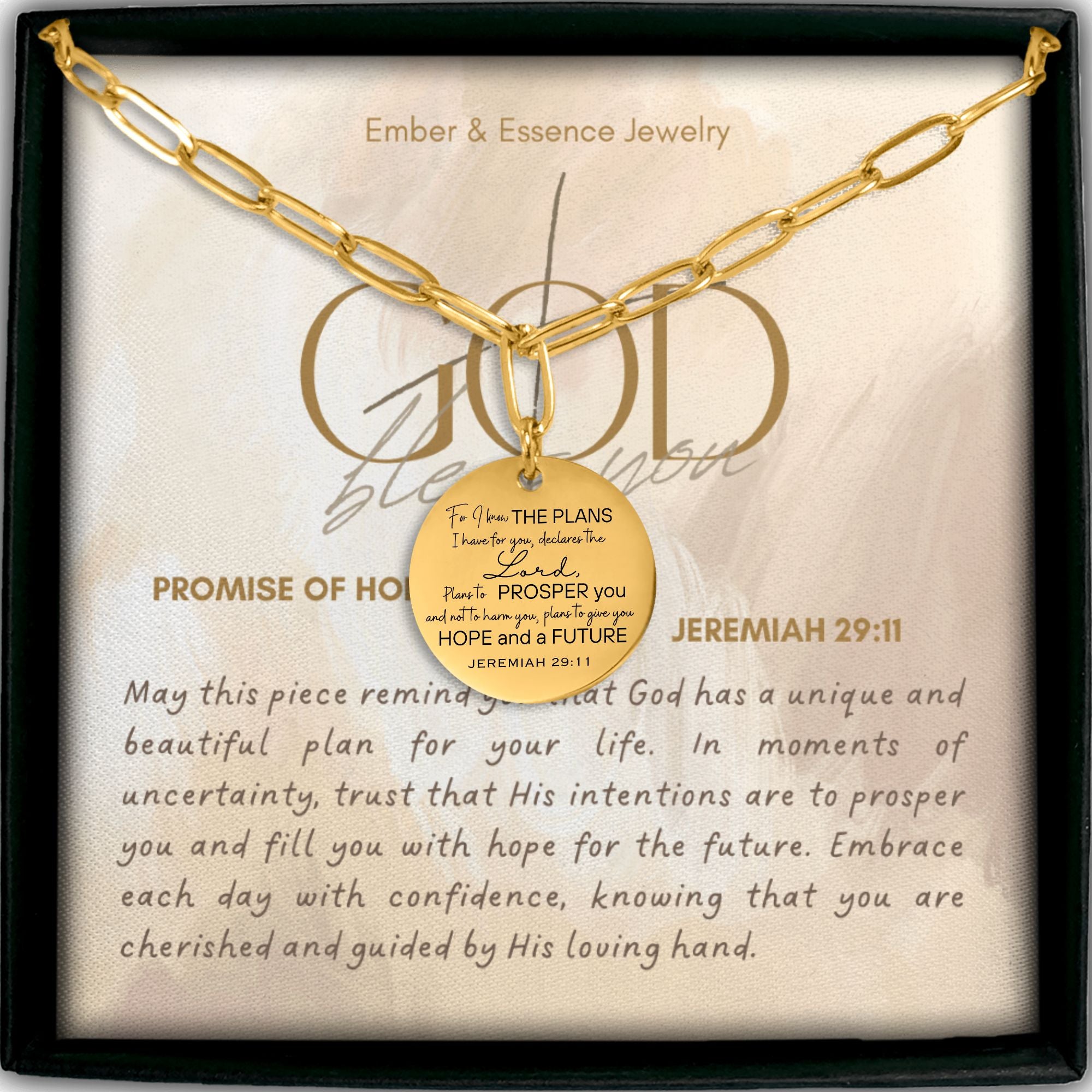 Promise of Hope Necklace - Jeremiah 29:11