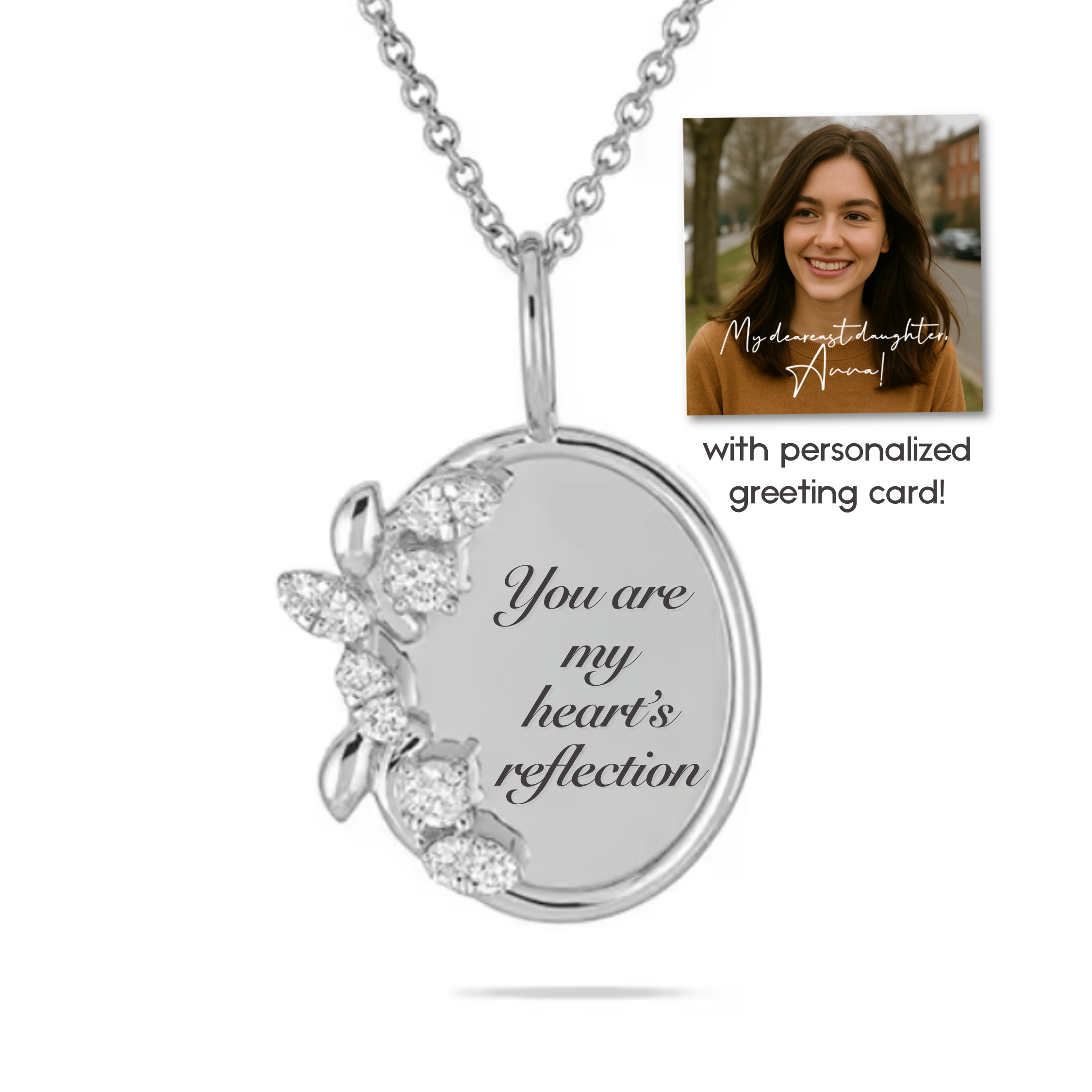 “You Are My Heart’s Reflection” Necklace For Daughter | S925