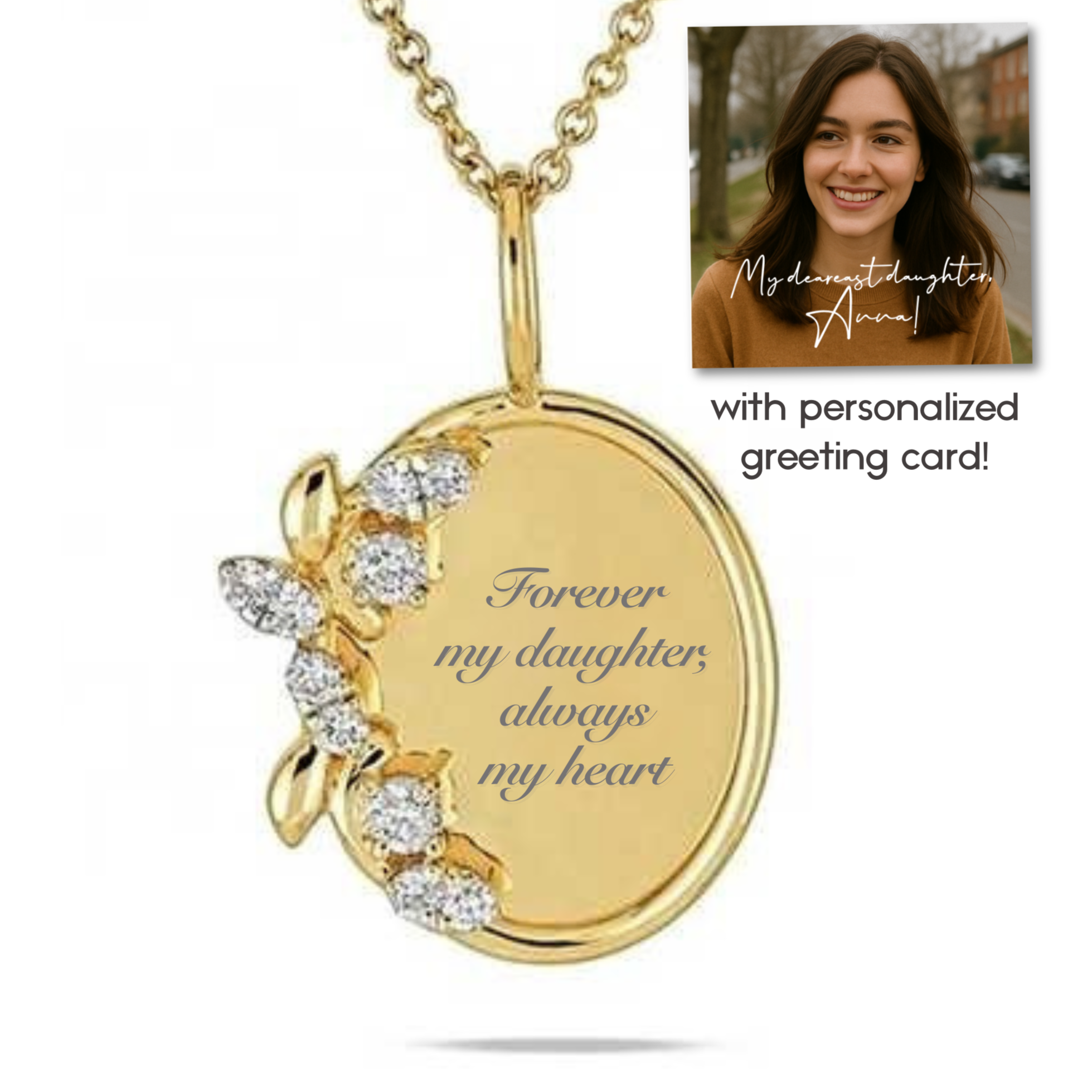 “Forever My Daughter, Always My Heart” Necklace For Daughter | S925