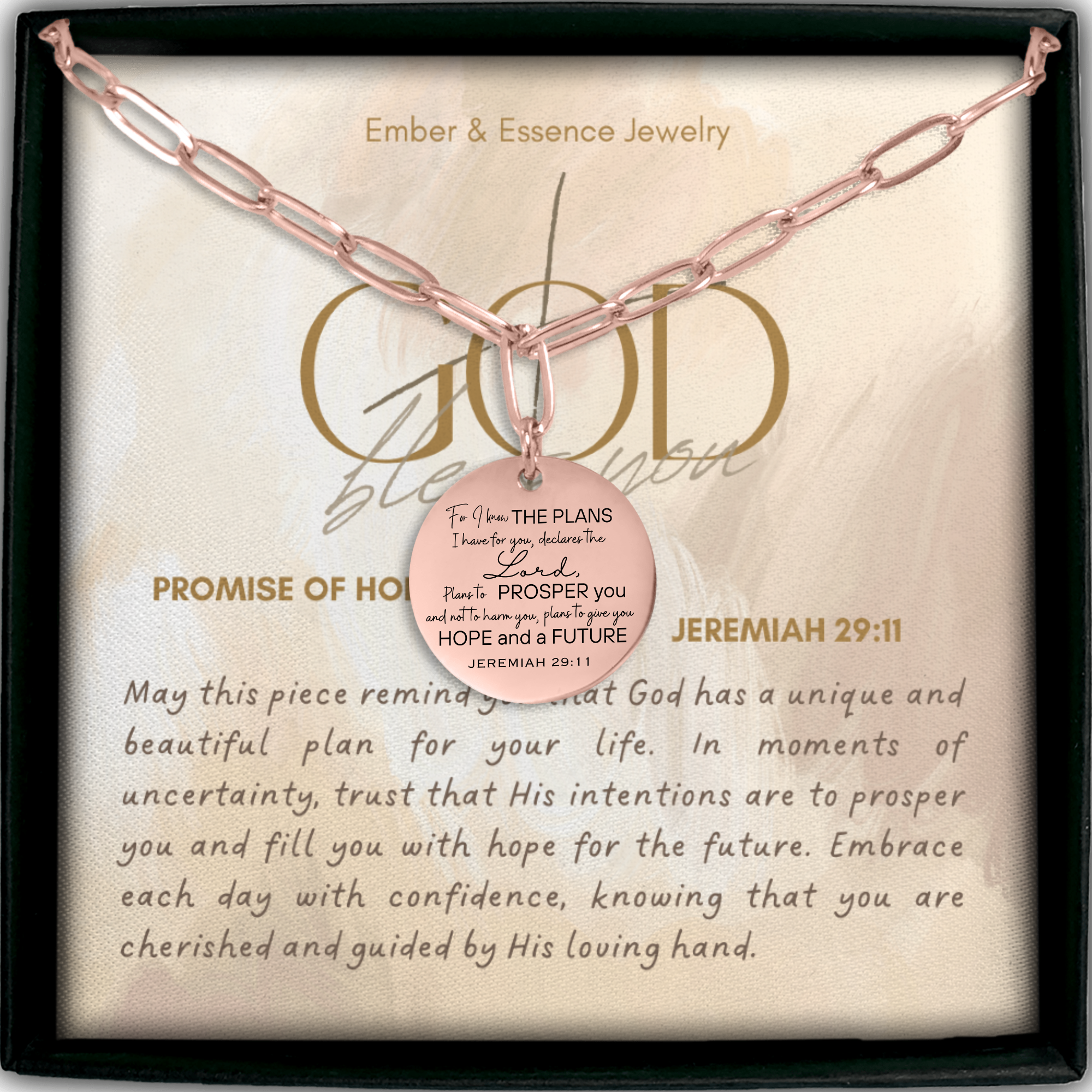 Promise of Hope Necklace - Jeremiah 29:11