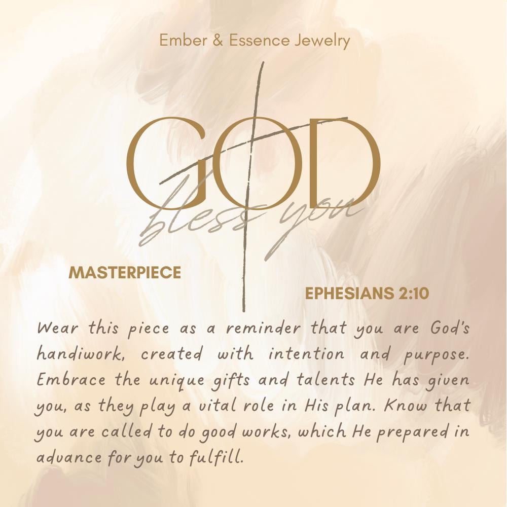 Ephesians 2:10 Personalized Bible Verse Heart Necklace or Bracelet