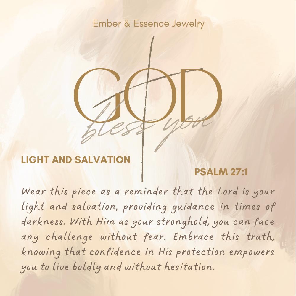 Psalm 27:1 Personalized Bible Verse Heart Necklace or Bracelet