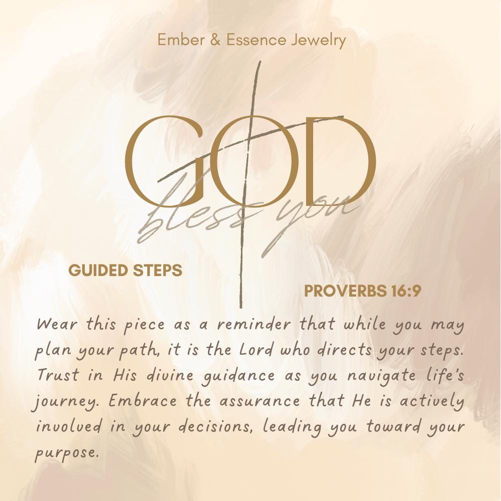 Proverbs 16:9 Personalized Bible Verse Heart Necklace or Bracelet