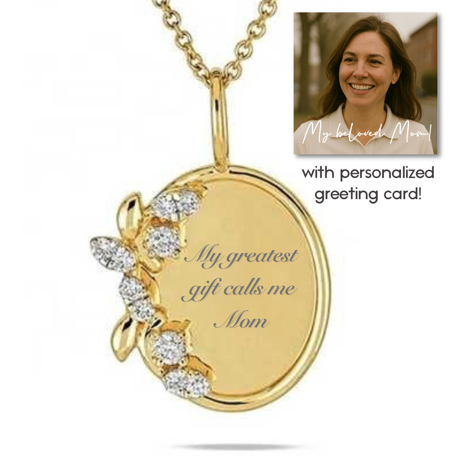 “My greatest gift calls me Mom” Necklace For Mom | S925