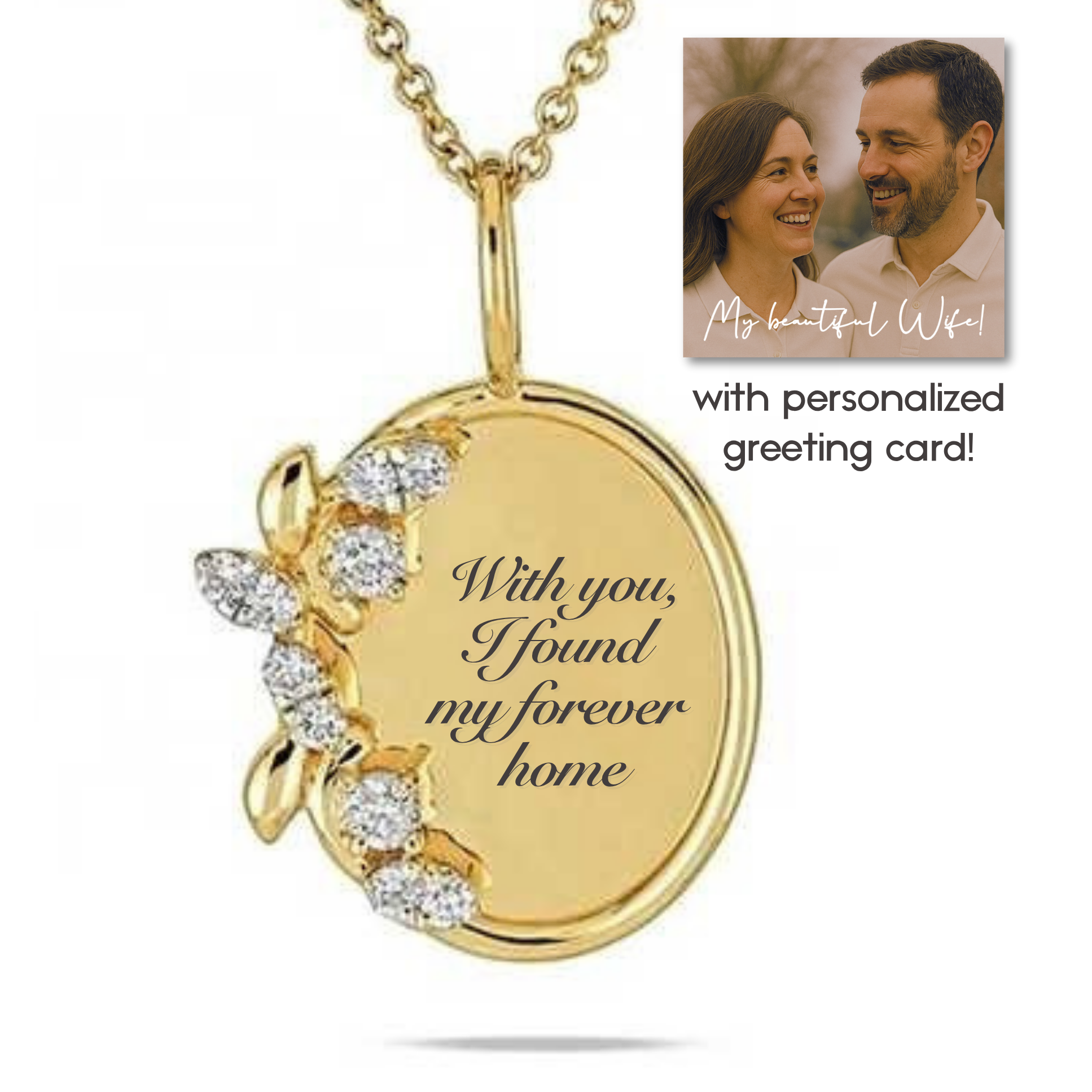 “With you, I found my forever home” Necklace For Wife or Girlfriend | S925